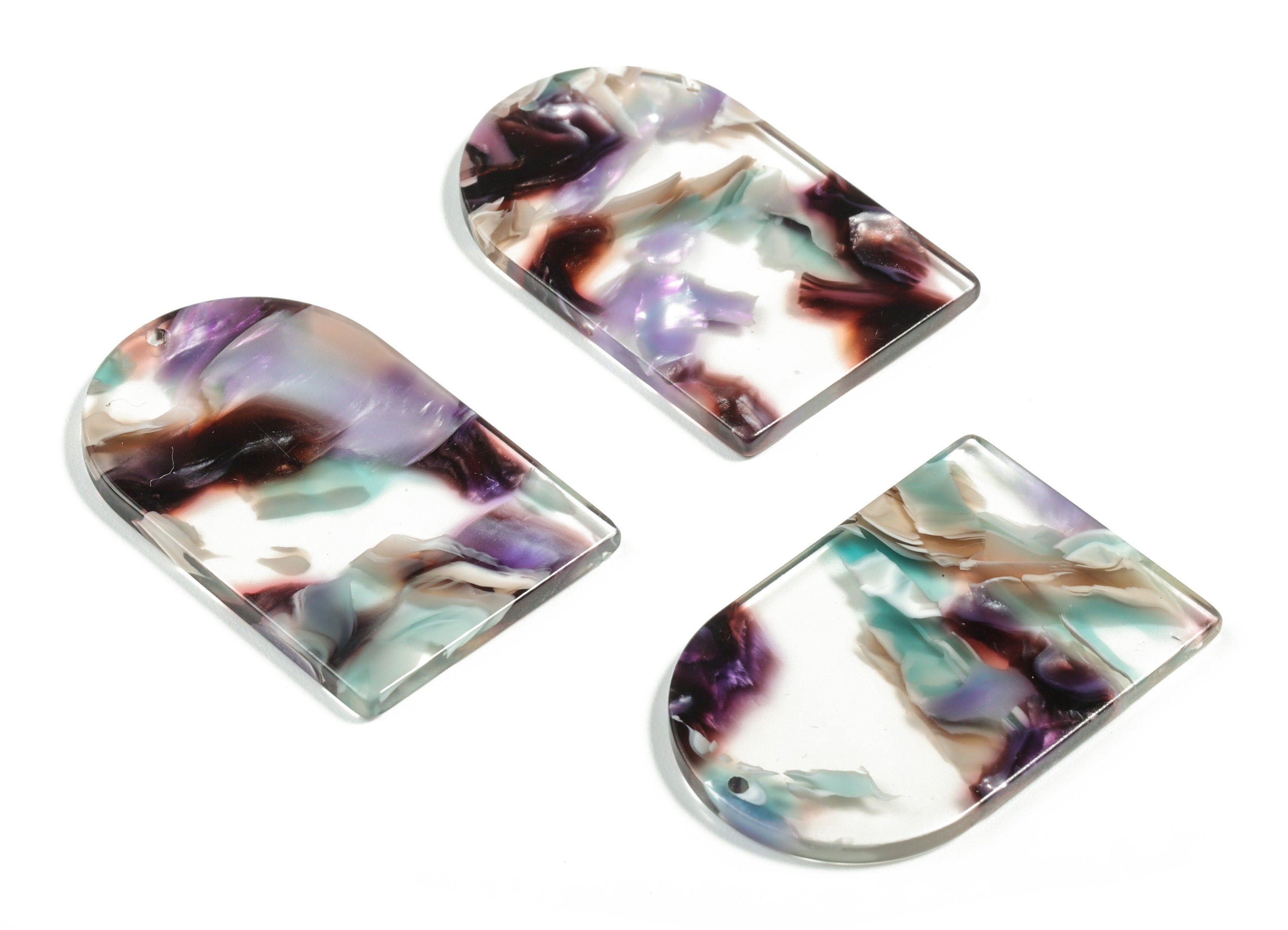 Acrylic D Earring Charms - Acrylic D Pendant - Earring Finding - Jewelry Making Supplies - Color Code:A573 - 39.84x25.75x2.3mm - AC2229-A573 - DOMEDBAZAAR