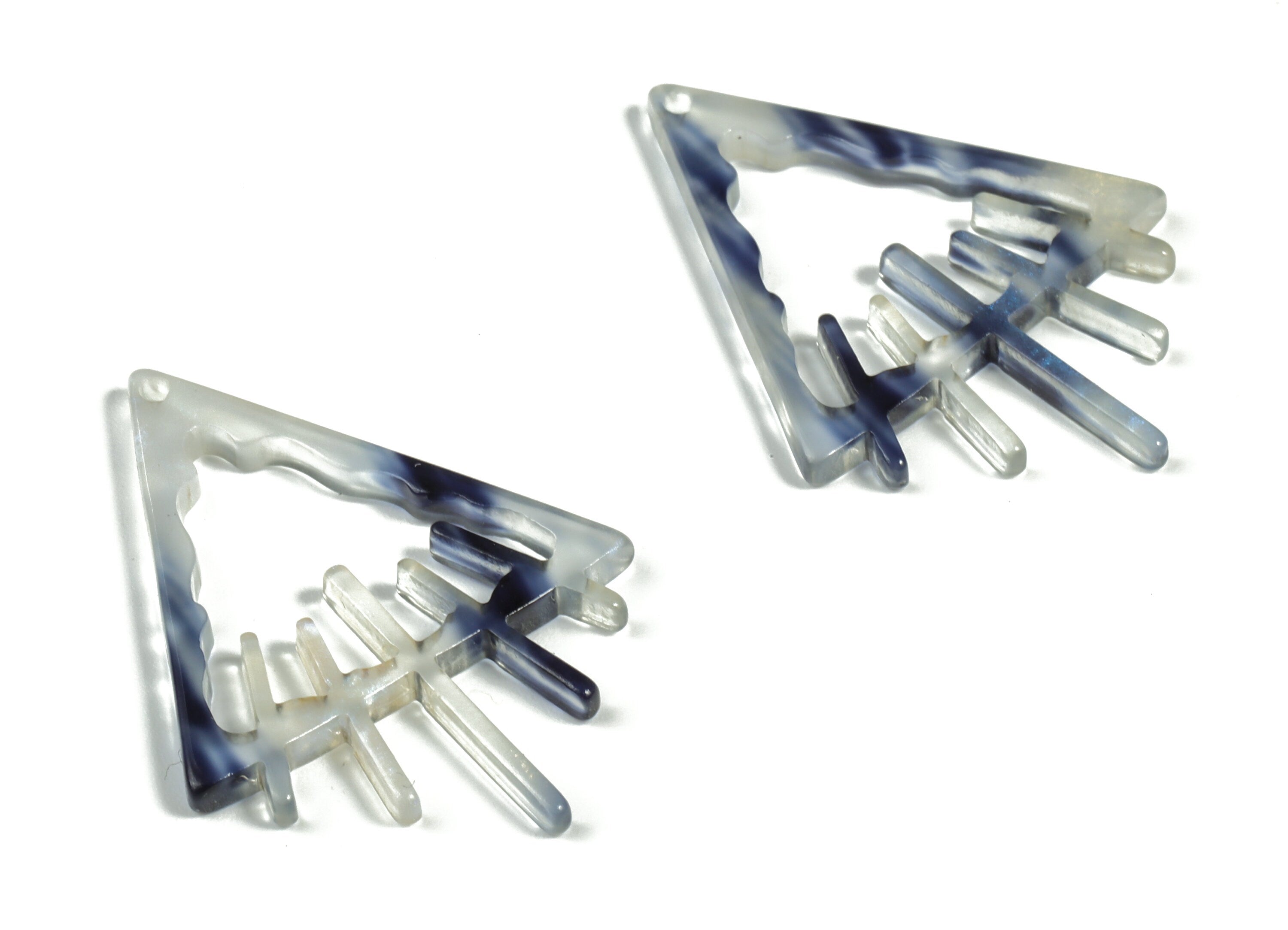 Acrylic Triangle Earring Charms - Acrylic Triangle Pendant - Jewelry Making Supplies - Color Code:A571 - 37.65x28.5x2.62mm - AC2233-A571 - DOMEDBAZAAR