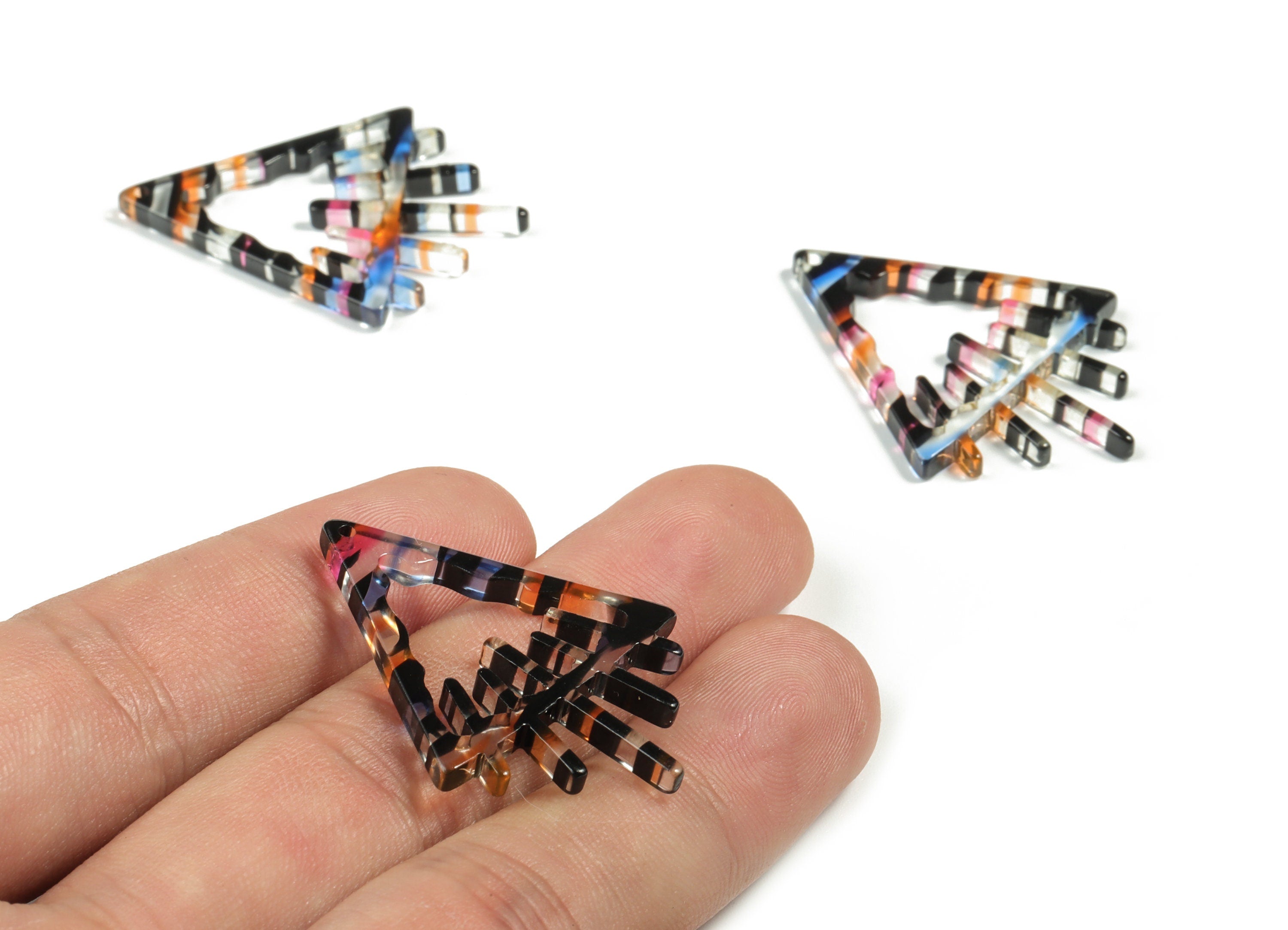 Acrylic Triangle Earring Charms - Acrylic Triangle Pendant - Jewelry Making Supplies - Color Code:A565 - 37.93x28.36x2.95mm - AC2233-A565 - DOMEDBAZAAR