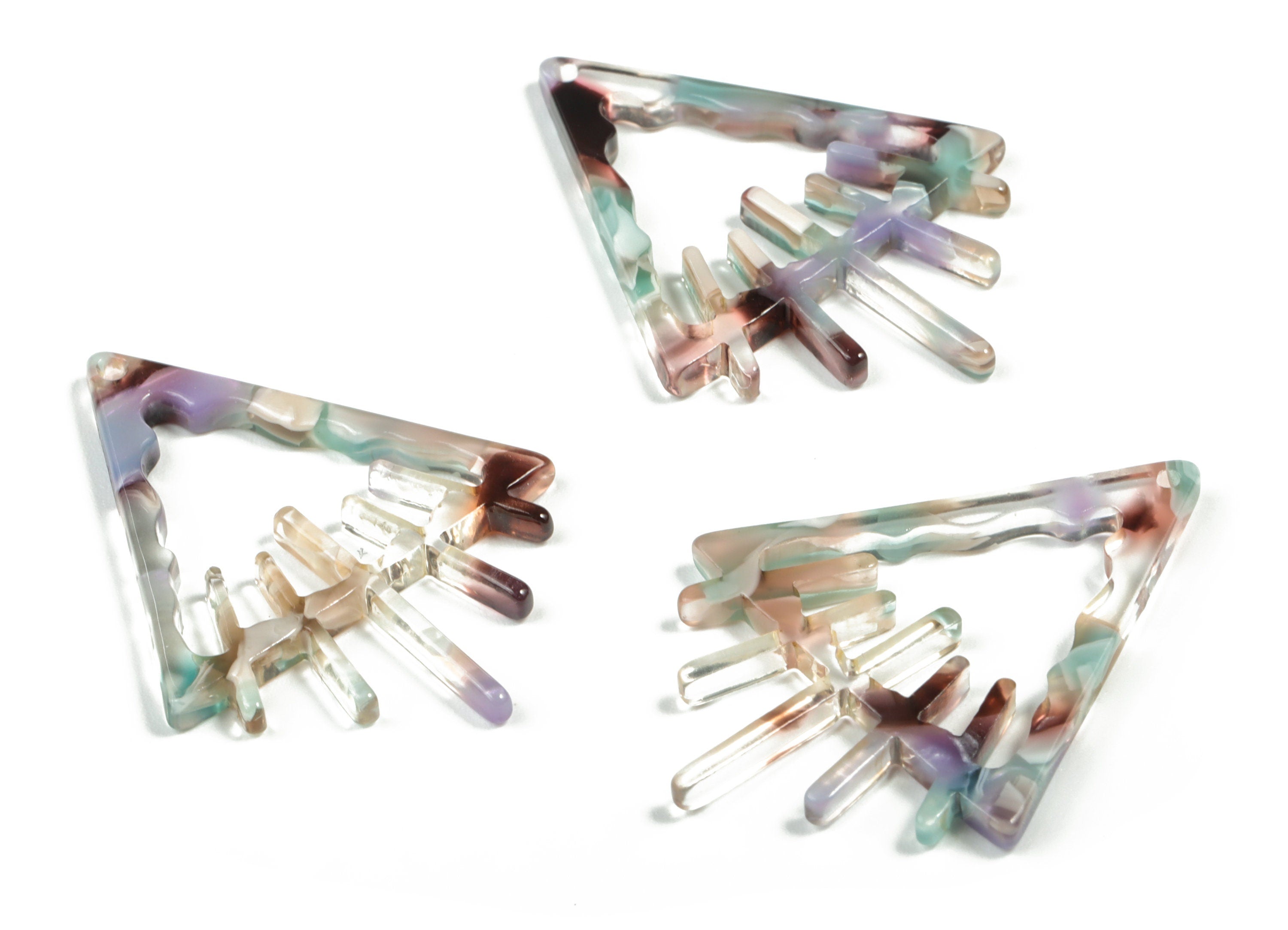 Acrylic Triangle Earring Charms - Acrylic Triangle Pendant - Jewelry Making Supplies - Color Code:A573 - 37.93x28.36x2.95mm - AC2233-A573 - DOMEDBAZAAR