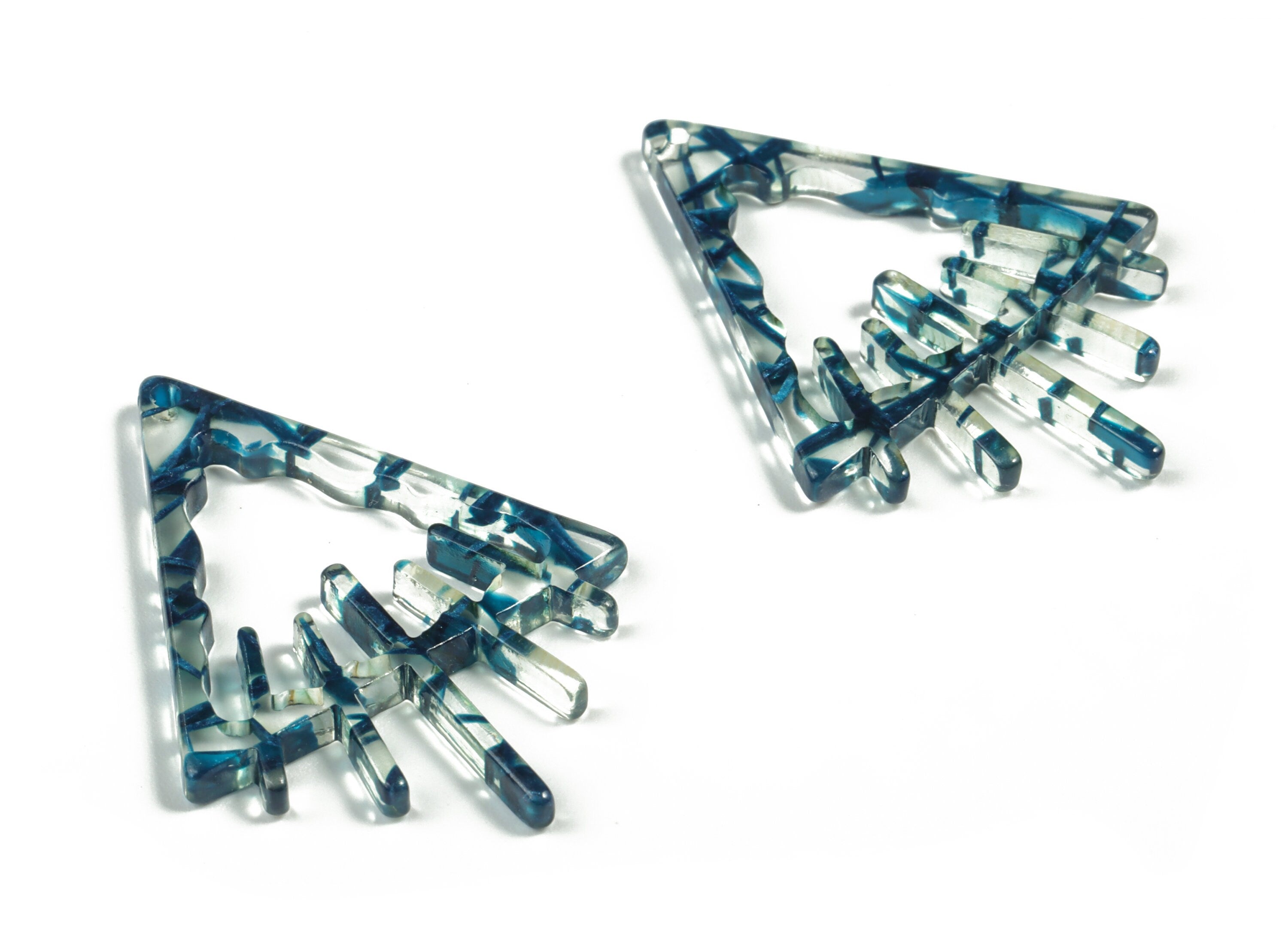 Acrylic Triangle Earring Charms - Acrylic Triangle Pendant - Jewelry Making Supplies - Color Code:A566 - 38.12x28.62x2.73mm - AC2233-A566 - DOMEDBAZAAR