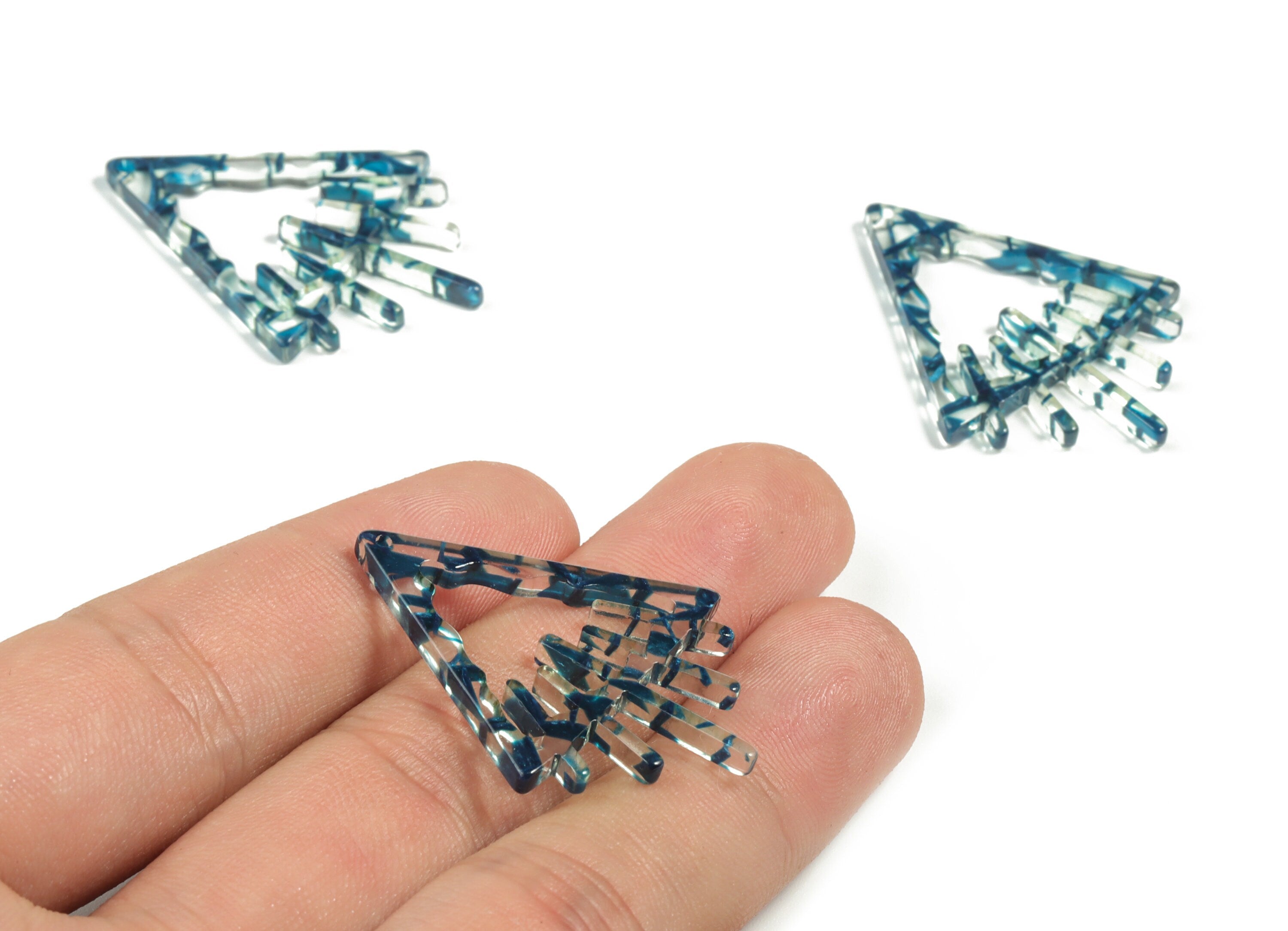 Acrylic Triangle Earring Charms - Acrylic Triangle Pendant - Jewelry Making Supplies - Color Code:A566 - 38.12x28.62x2.73mm - AC2233-A566 - DOMEDBAZAAR