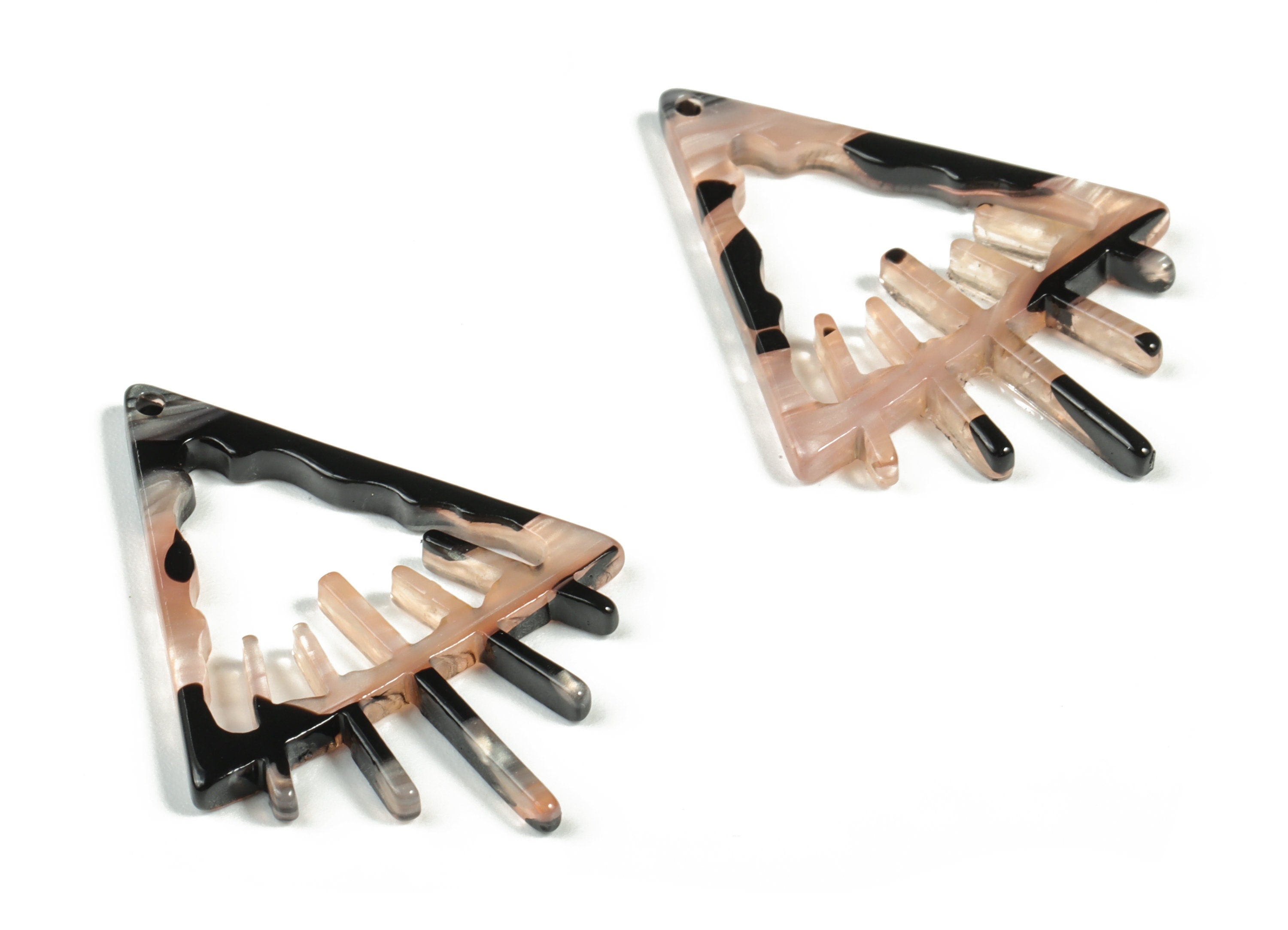 Acrylic Triangle Earring Charms - Acrylic Triangle Pendant - Jewelry Making Supplies - Color Code:A572 - 38.24x28.48x2.71mm - AC2233-A572 - DOMEDBAZAAR