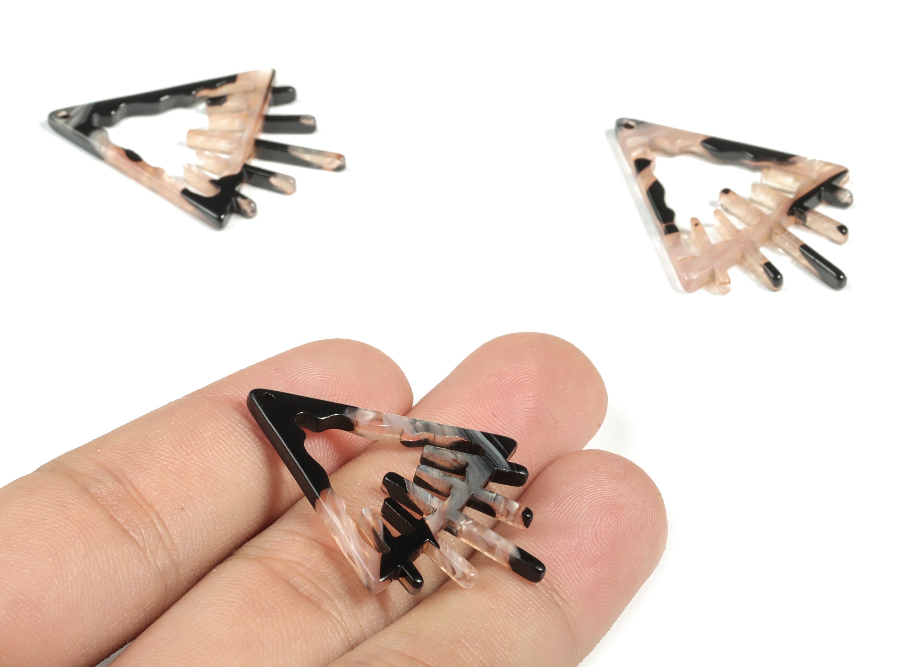 Acrylic Triangle Earring Charms - Acrylic Triangle Pendant - Jewelry Making Supplies - Color Code:A572 - 38.24x28.48x2.71mm - AC2233-A572 - DOMEDBAZAAR