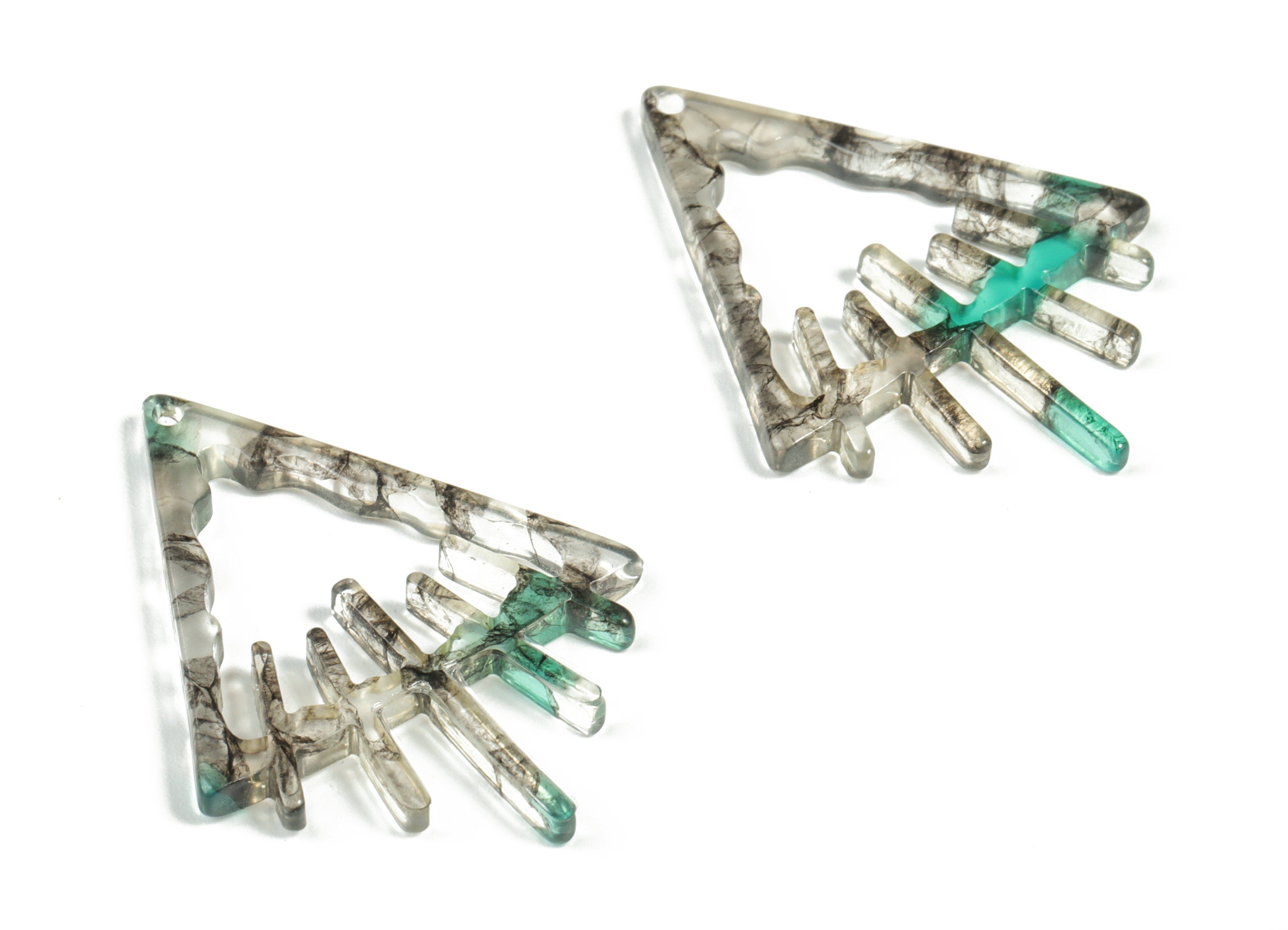 Acrylic Triangle Earring Charms - Acrylic Triangle Pendant - Jewelry Making Supplies - Color Code:A568 - 37.87x28.37x2.52mm - AC2233-A568 - DOMEDBAZAAR