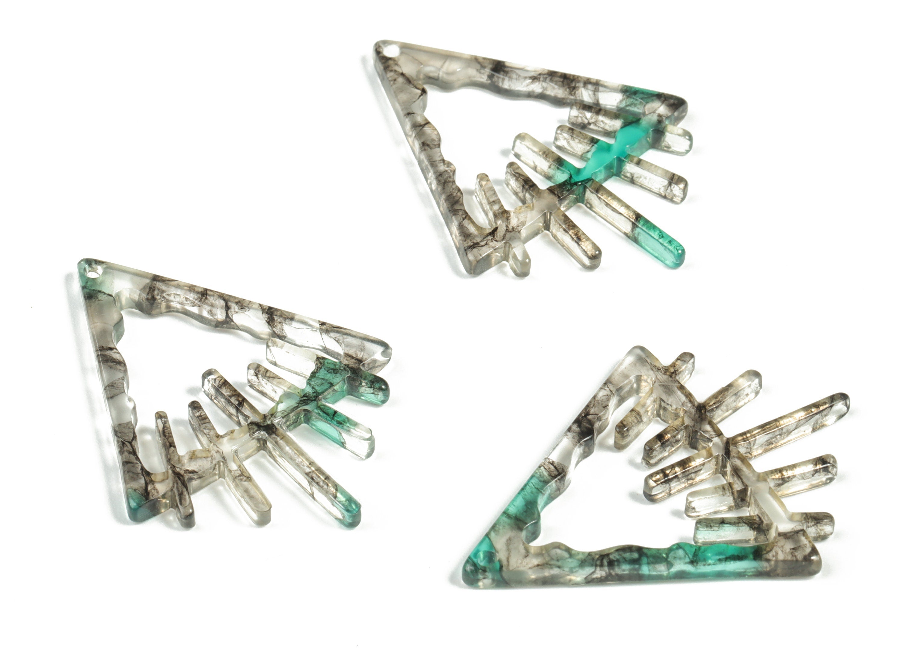 Acrylic Triangle Earring Charms - Acrylic Triangle Pendant - Jewelry Making Supplies - Color Code:A568 - 37.87x28.37x2.52mm - AC2233-A568 - DOMEDBAZAAR