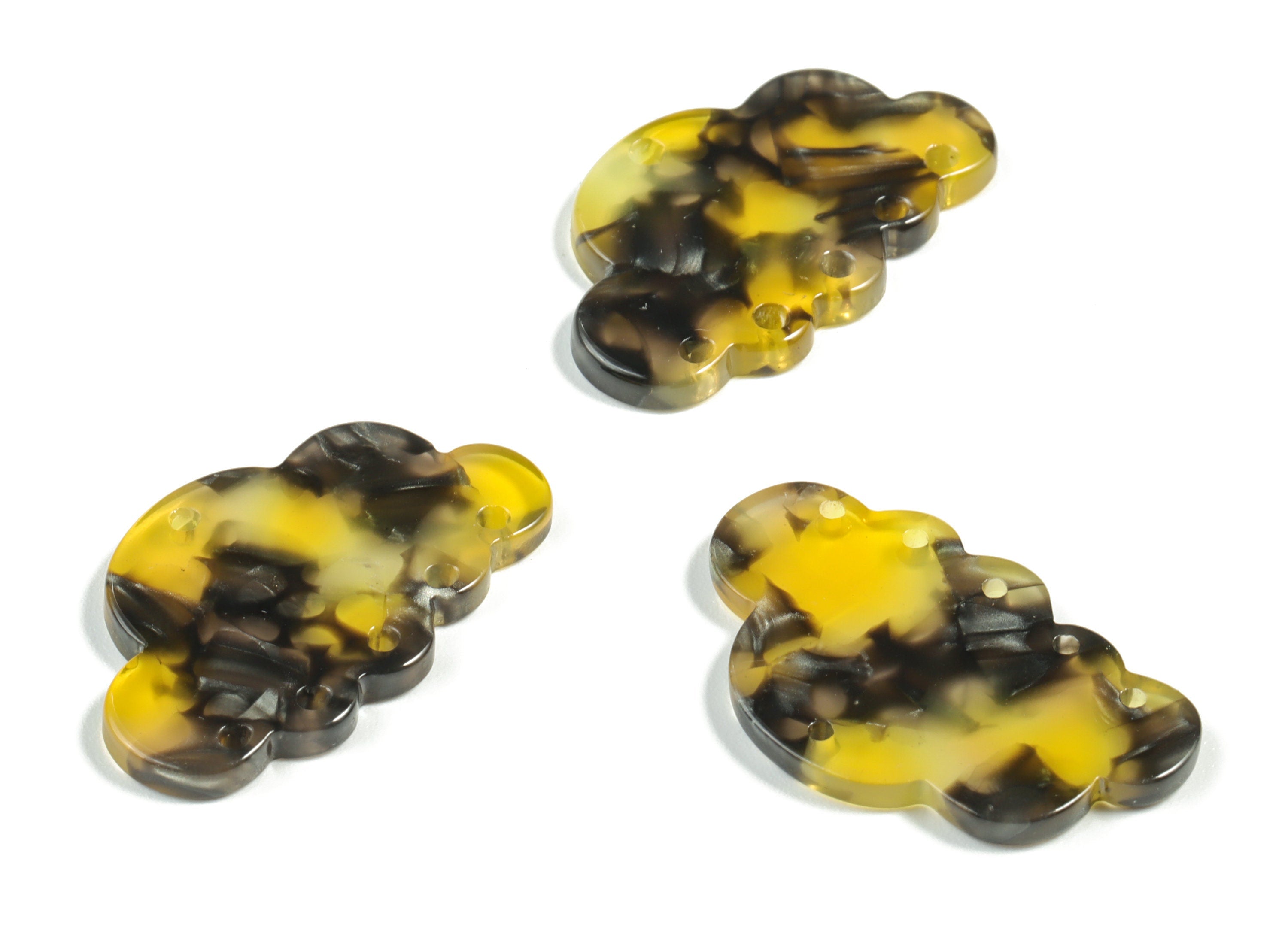 Acrylic Could Earring Connector - Acrylic Could Charms - 6 Holes - Jewelry Making Supplies - Color Code:A570 - 30x18.72x2.56mm - AC2231-A570 - DOMEDBAZAAR