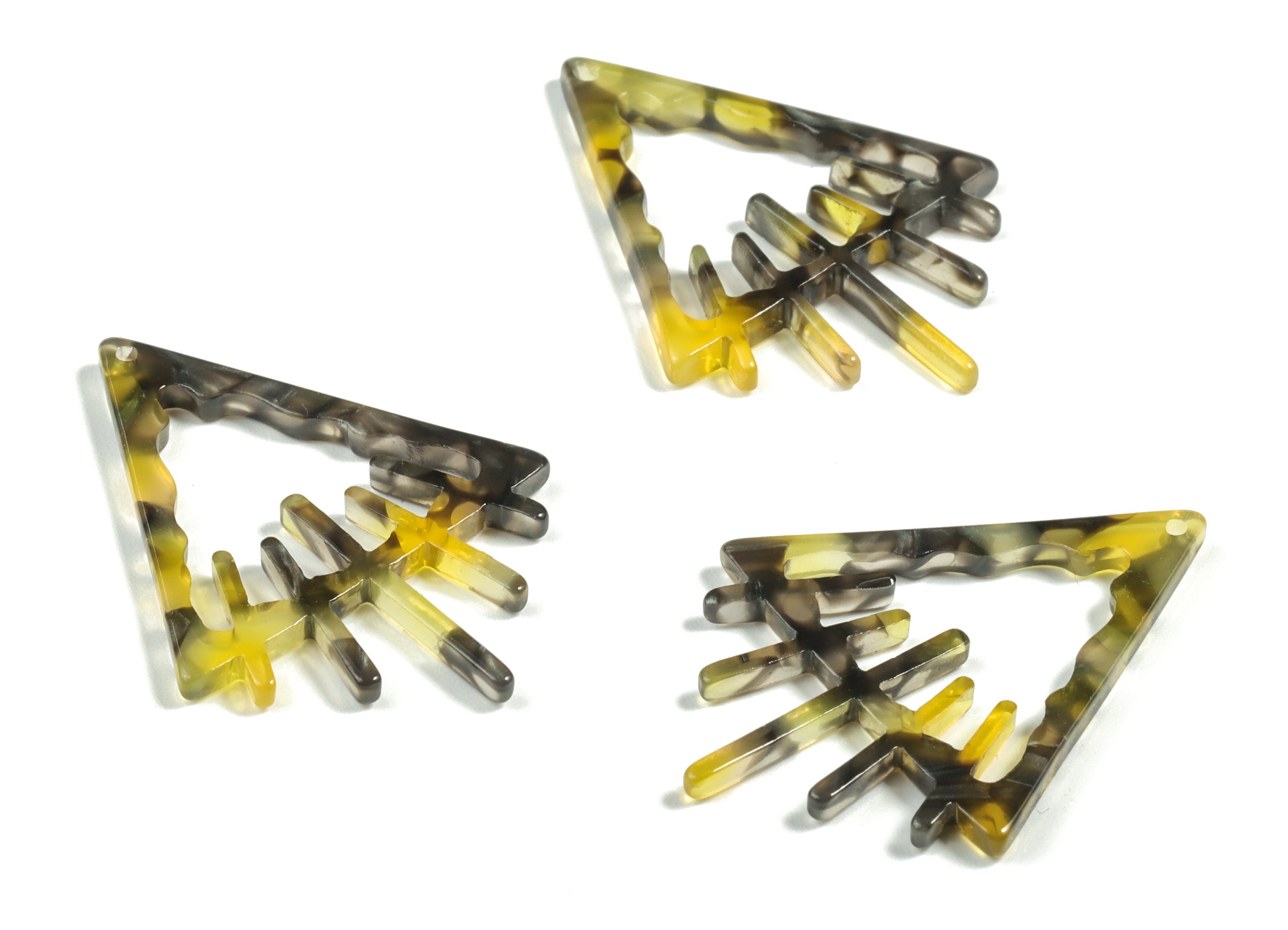 Acrylic Triangle Earring Charms - Acrylic Triangle Pendant - Jewelry Making Supplies - Color Code:A570 - 37.86x28.38x2.58mm - AC2233-A570 - DOMEDBAZAAR