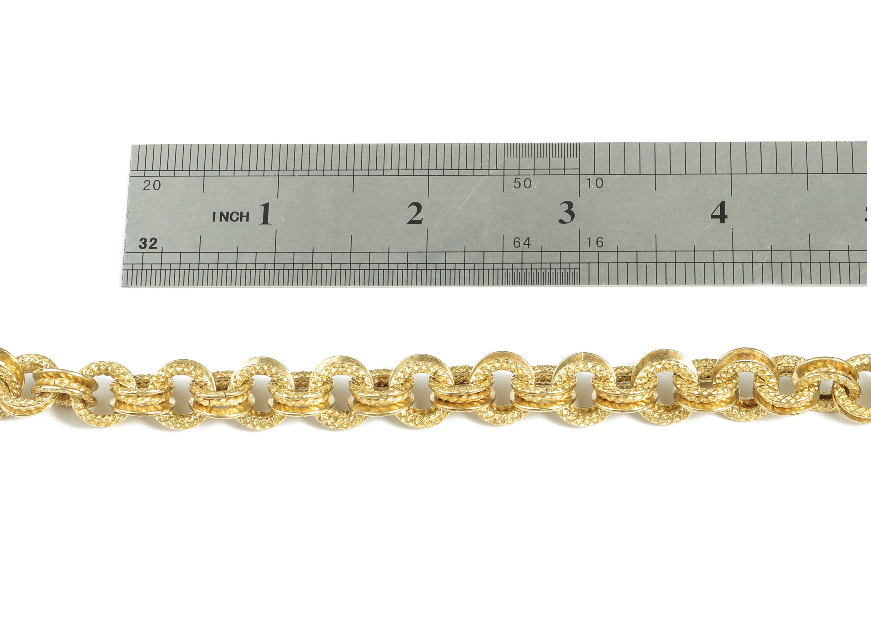 Round Rolo Cable Chain - Raw Brass Textured Faceted Cable Chain -  Openlink Round Chain - For Necklace Bracelet 0.45"x0.45"x0.14" CC1193 - DOMEDBAZAAR