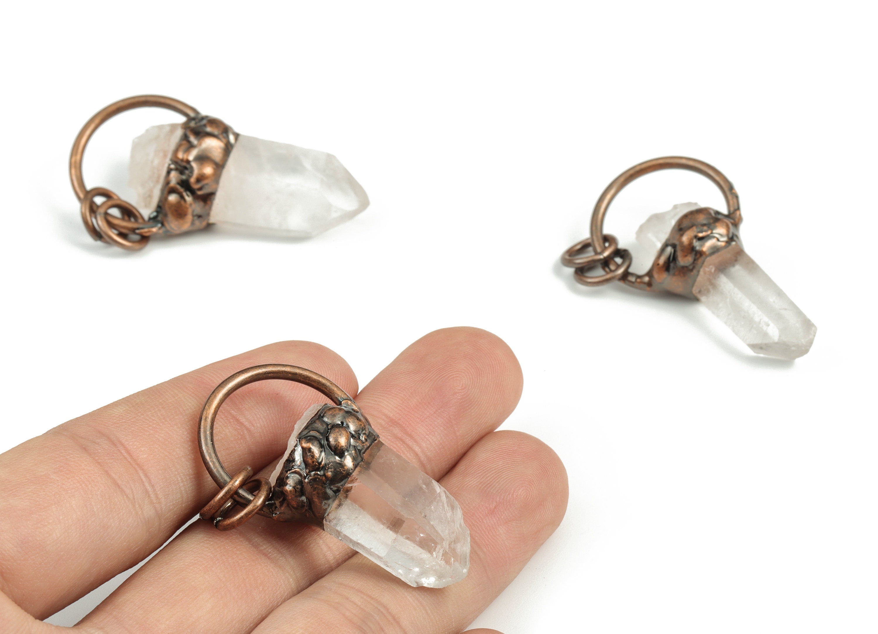 White Crystal Bullet Pendant – Natural Irregular Bullet Crystal Charm – DIY Jewelry Supplies – Average Size - 42.83×22.85×14.41mm - NS1308 - DOMEDBAZAAR