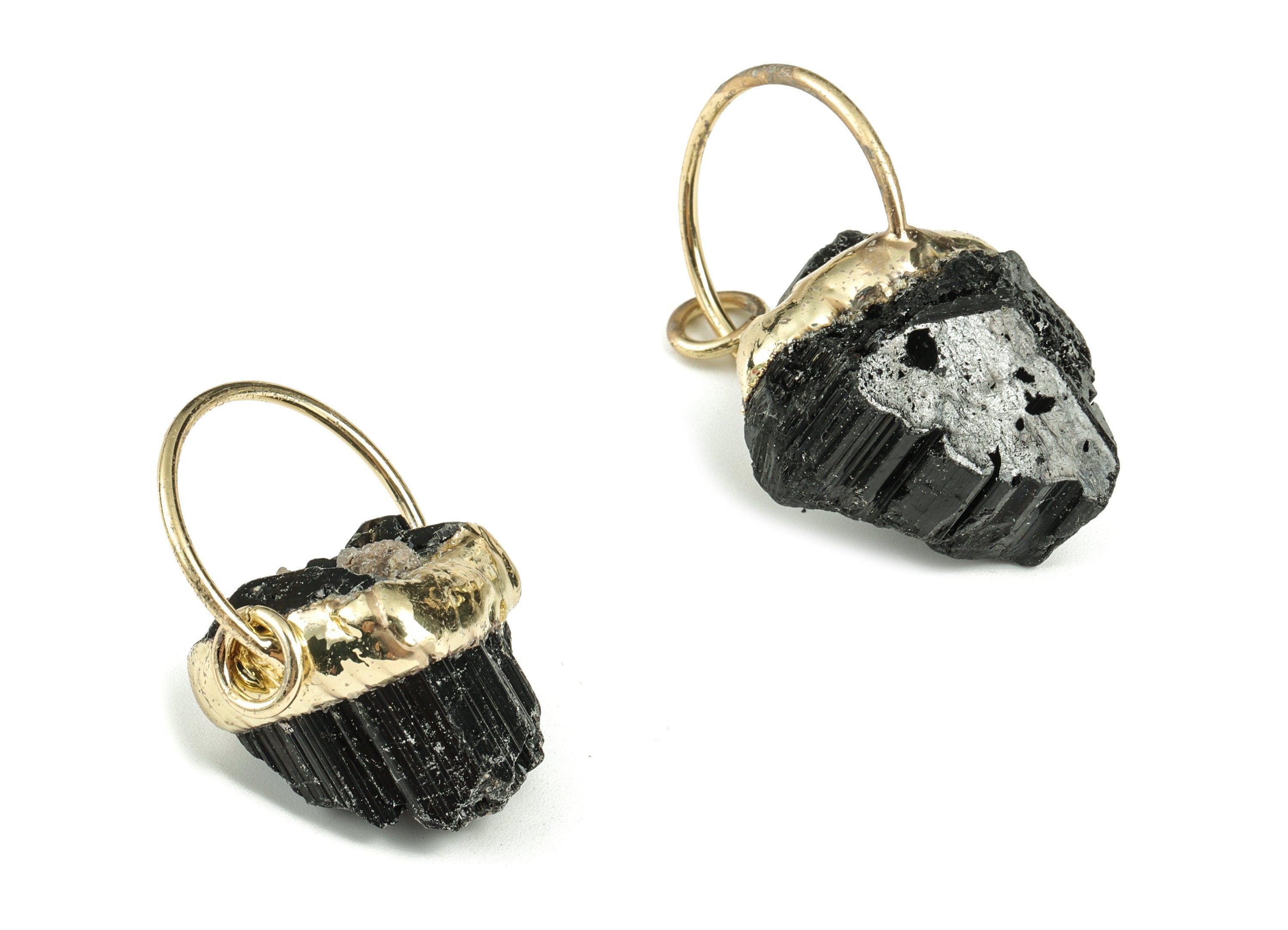Black Tourmaline Crystal Pendant - Diamond Pendant With Stone - Average Size Charms - Jewelry Supplies - 46.27x29.32x19.44mm - NS1310 - DOMEDBAZAAR
