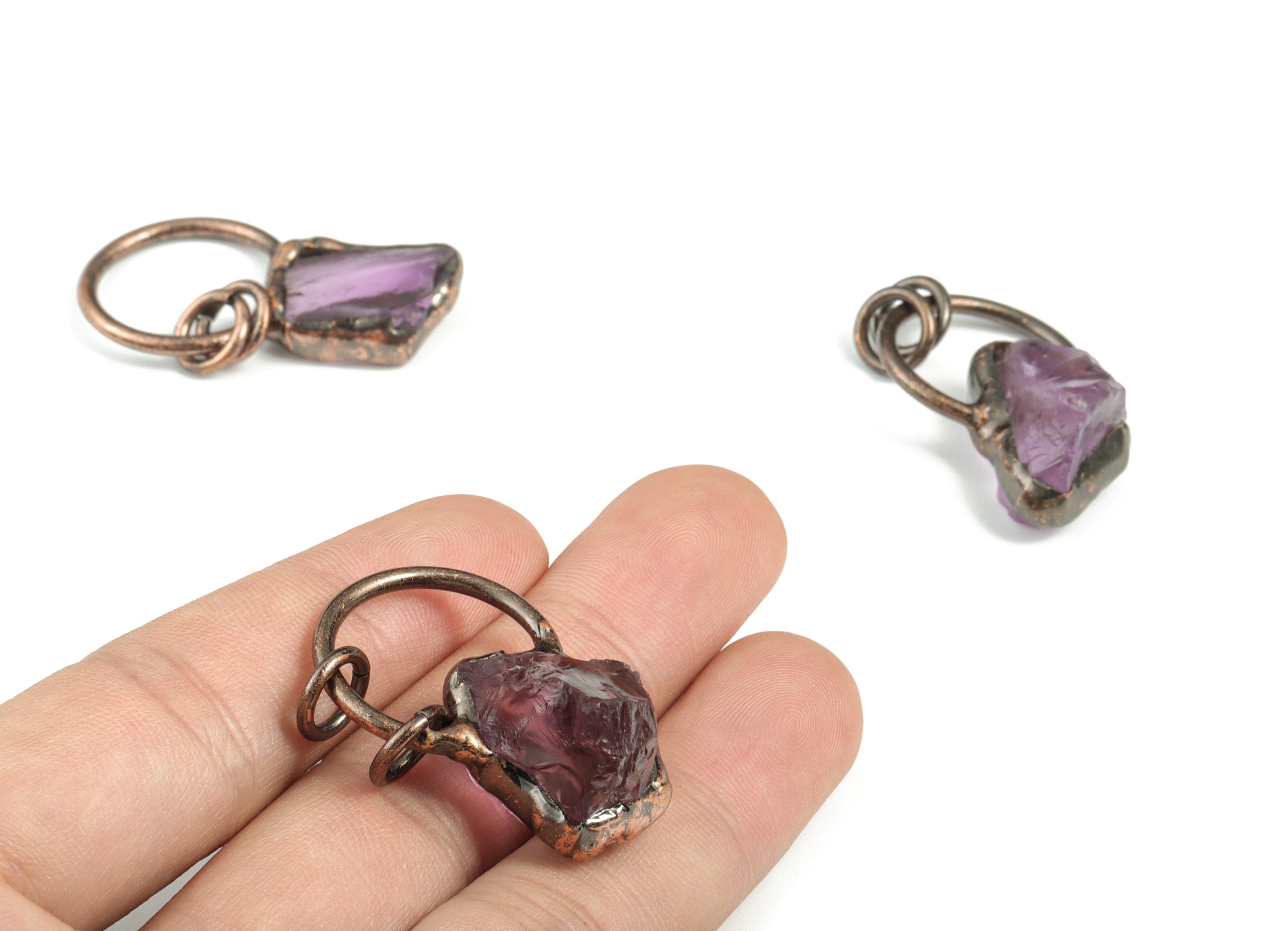 Natural Amethyst Pendant – Purple Amethyst Crystal Jewelry Charms – DIY Jewelry Making Supplies - Average Size - 44.13x24.96x6.95mm – NS1315 - DOMEDBAZAAR
