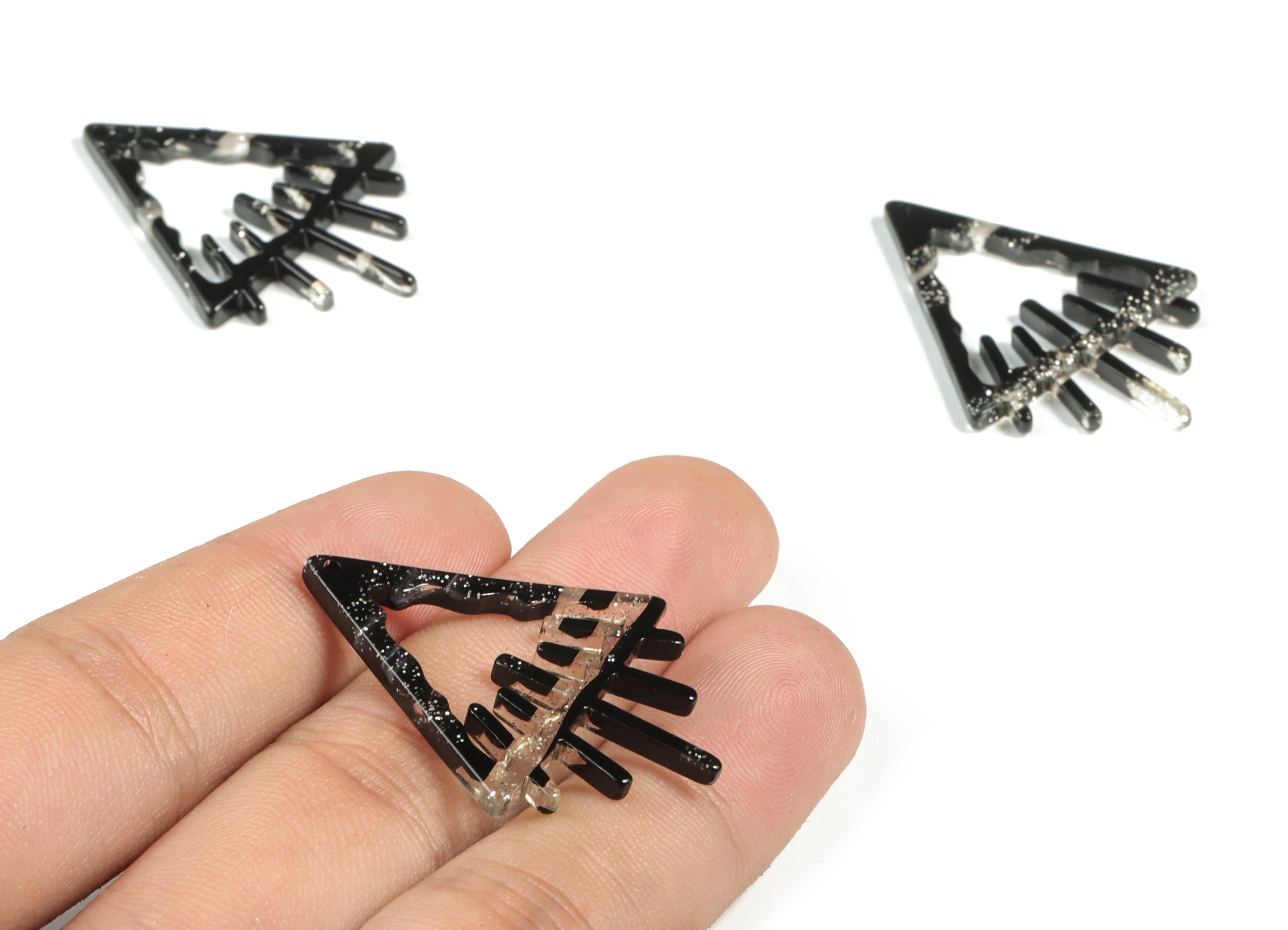 Acrylic Triangle Earring Charms - Acrylic Triangle Pendant - Jewelry Making Supplies - Color Code:A567 - 37.98x28.63x2.57mm - AC2233-A567 - DOMEDBAZAAR