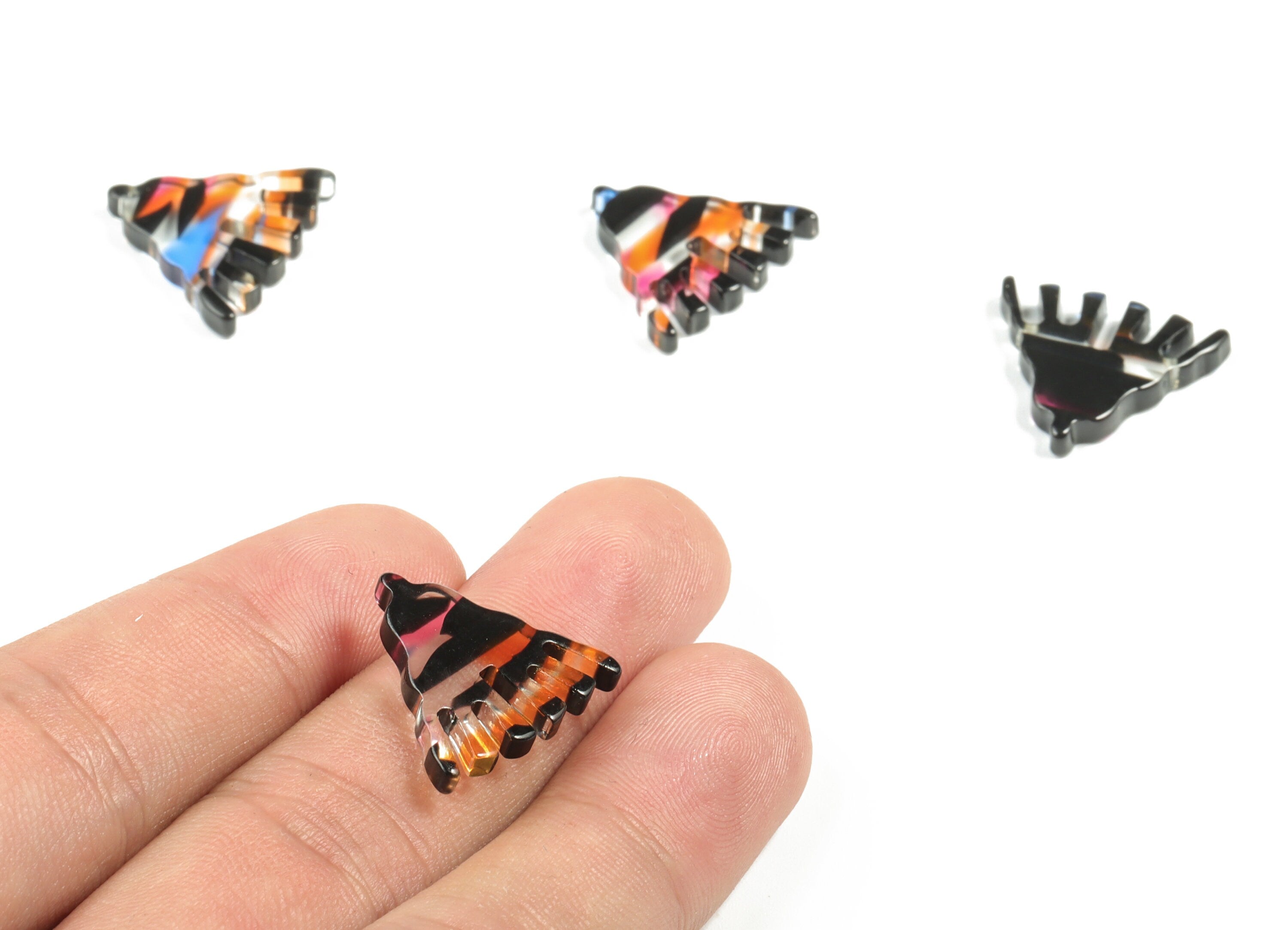 Acrylic Palm Earring Charms - Acrylic Palm Pendant - Jewelry Making Supplies - Color Code:A565 - 20.39x18.48x2.91mm - AC2234-A565 - DOMEDBAZAAR