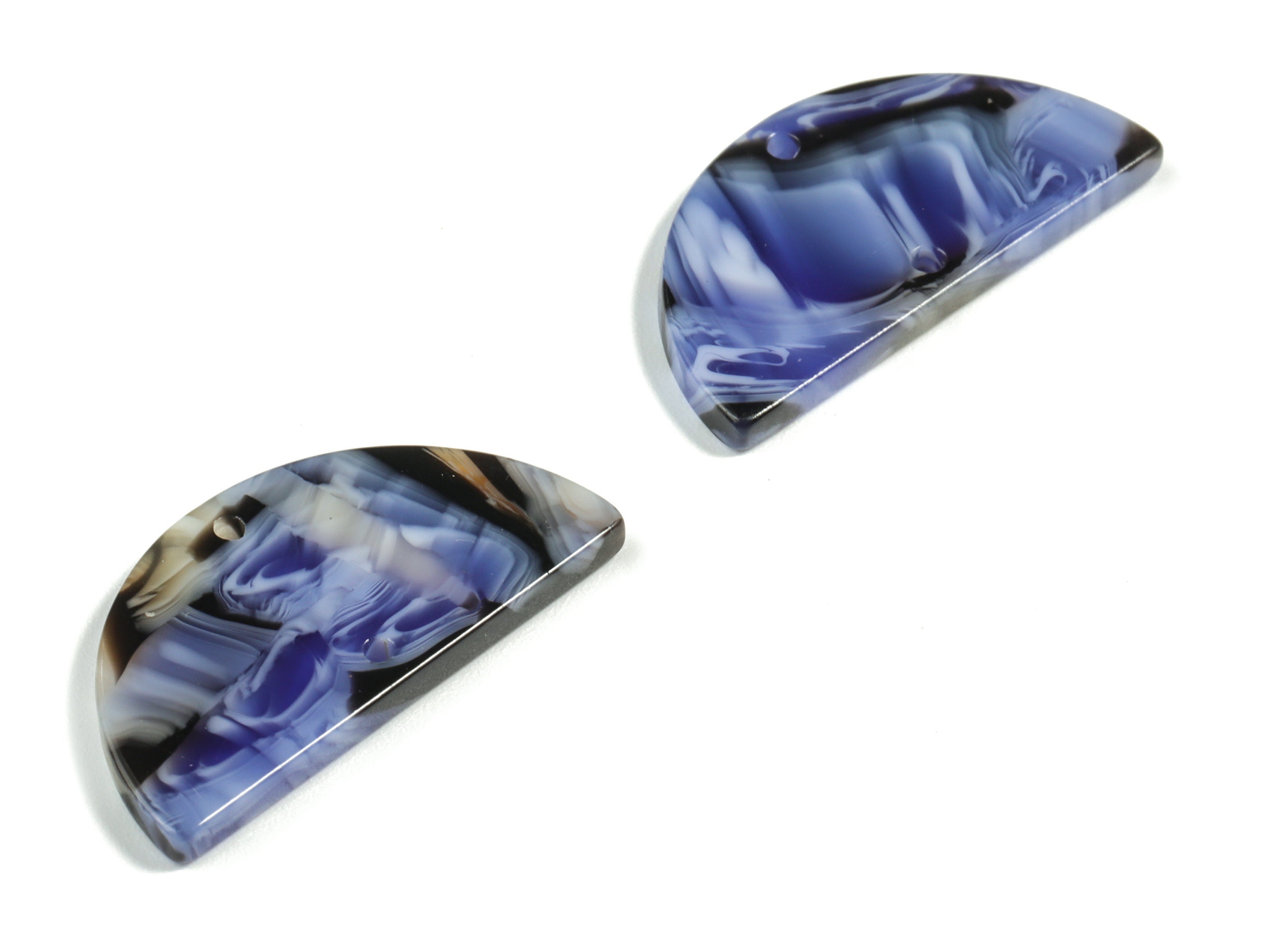 Acetate Semicircle Connectors - 2 Holes - Half Moon Earrings - Jewelry Making Supplies - Color Code:A5774 - 29.58x14.93x2.54mm - AC2232-A574 - DOMEDBAZAAR