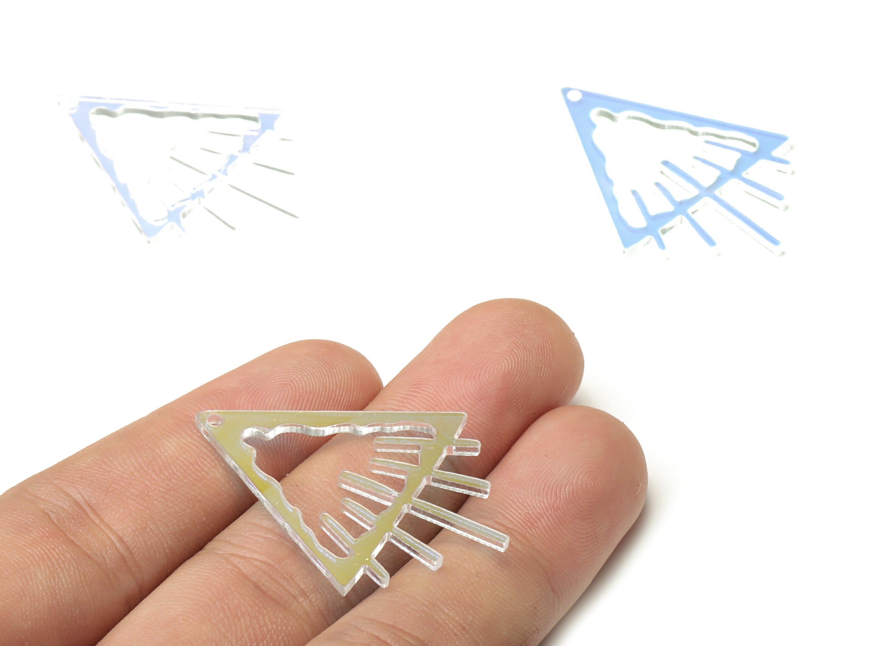 Colorful Acrylic Triangle Earring Charms - Acrylic Triangle Pendant - Jewelry Supplies - Color Code:A575 - 38.15x28.38x1.73mm - AC2233-A575 - DOMEDBAZAAR