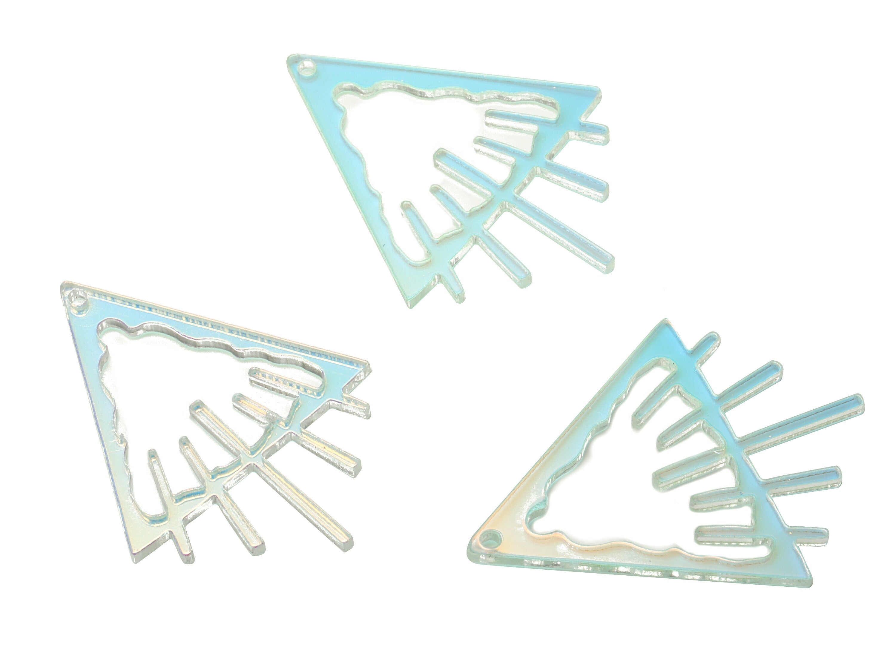 Colorful Acrylic Triangle Earring Charms - Acrylic Triangle Pendant - Jewelry Supplies - Color Code:A575 - 38.15x28.38x1.73mm - AC2233-A575 - DOMEDBAZAAR