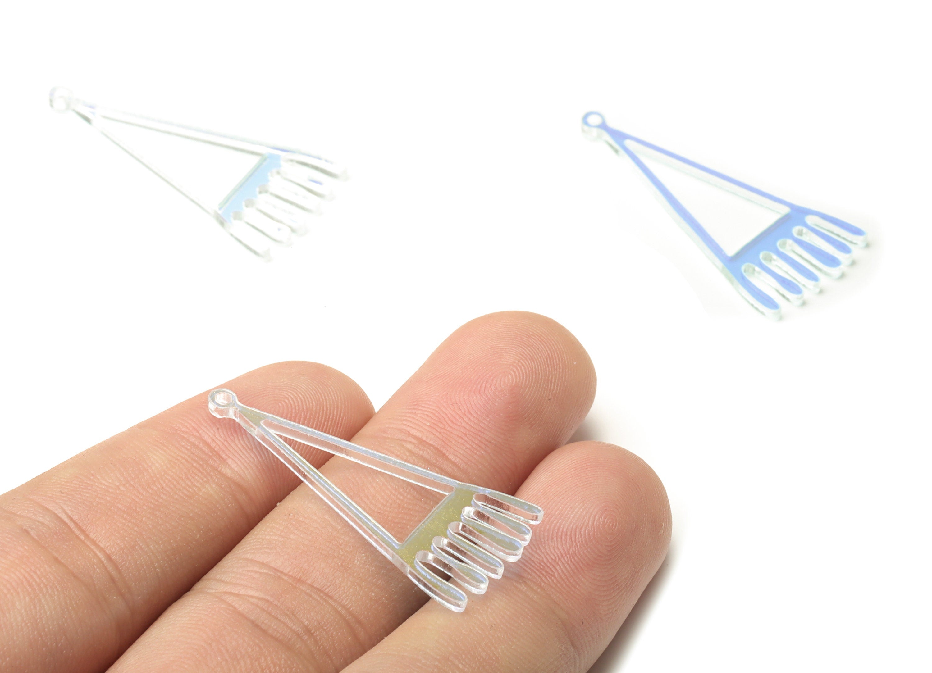 Colorful Acrylic Triangle Earring Charms - Acrylic Triangle Pendant - Jewelry Supplies - Color Code:A575 - 35.35x16.02x1.7mm - AC2241-A575 - DOMEDBAZAAR