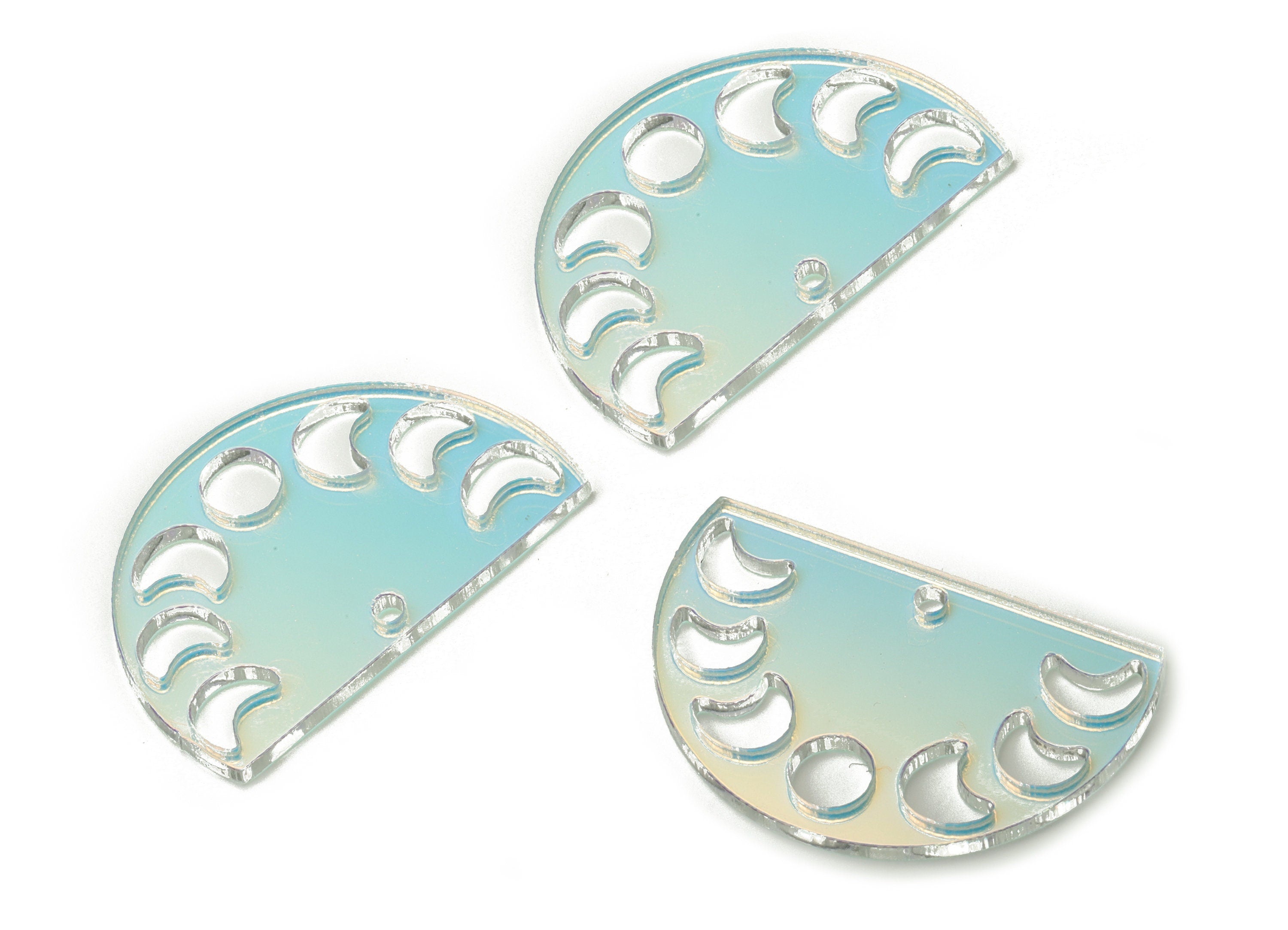 Colorful Acrylic Semi Circle Earring Charms - Half Moon Charms - Phases Of Moon Pendant - Color Code:A575 - 34.65x22.81x1.61mm - AC2235-A575 - DOMEDBAZAAR