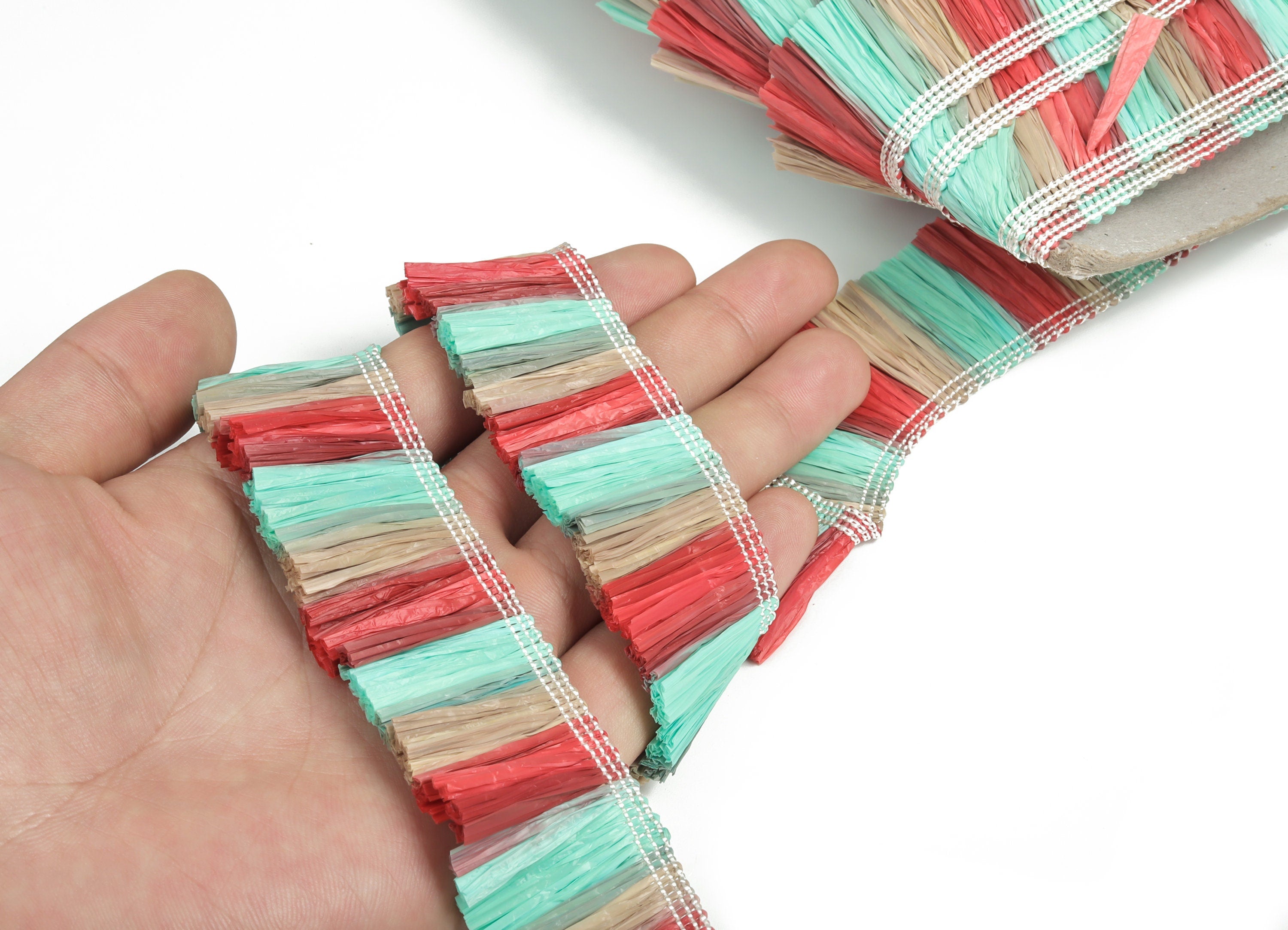 Raffia Tassels Strip - Natural Raffia Grass - Raffia Tassels Skirt - Jewelry Accessories - Earring Findings - 28x1.1mm - RS1066 - DOMEDBAZAAR