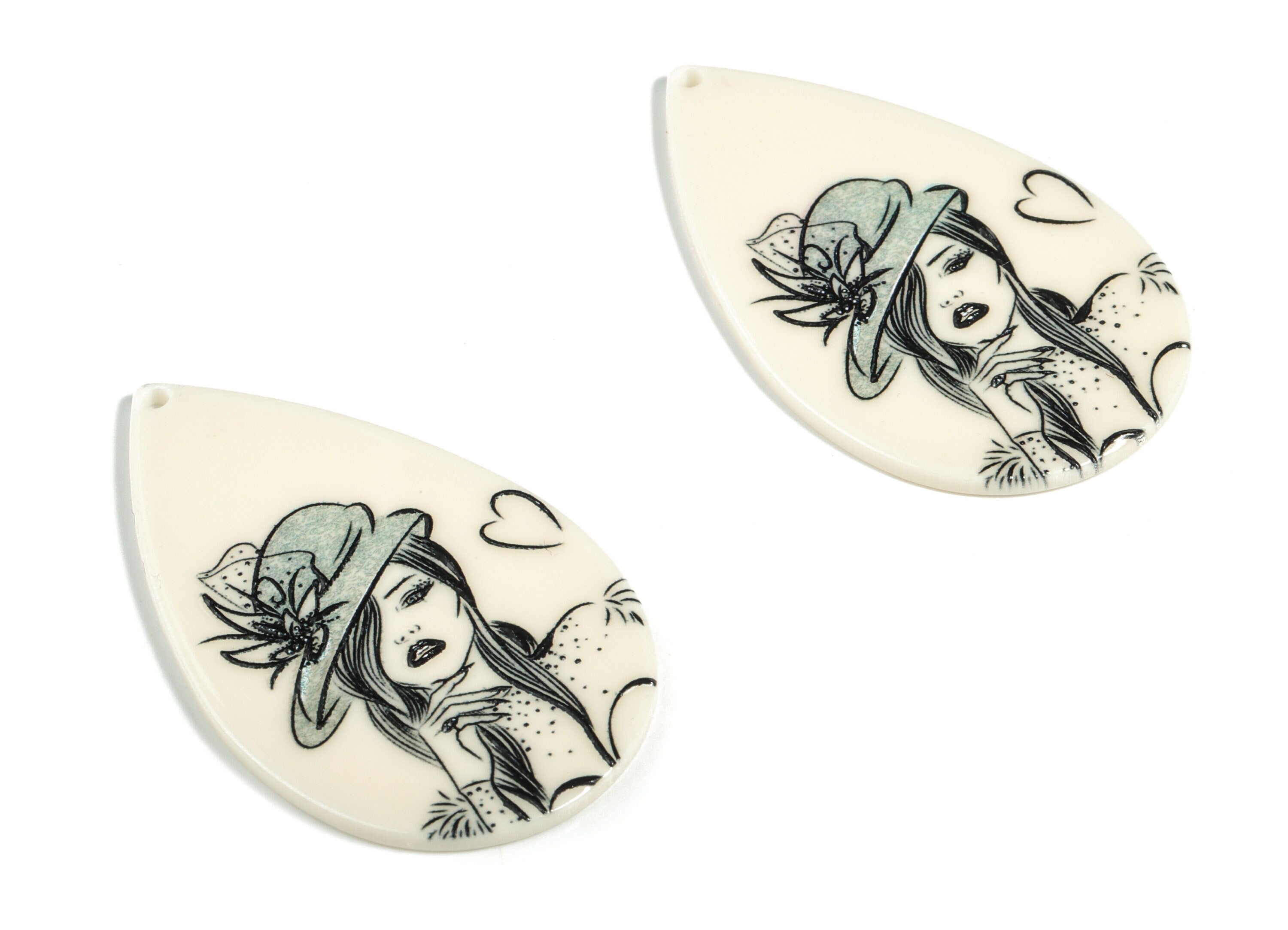 Acrylic Drop Charms – Women Abstract Art Earrings Charm – Acrylic Drop Pendant – DIY Jewelry Making Supplies - 53.99 X33.03X2.54 – AC2220 - DOMEDBAZAAR