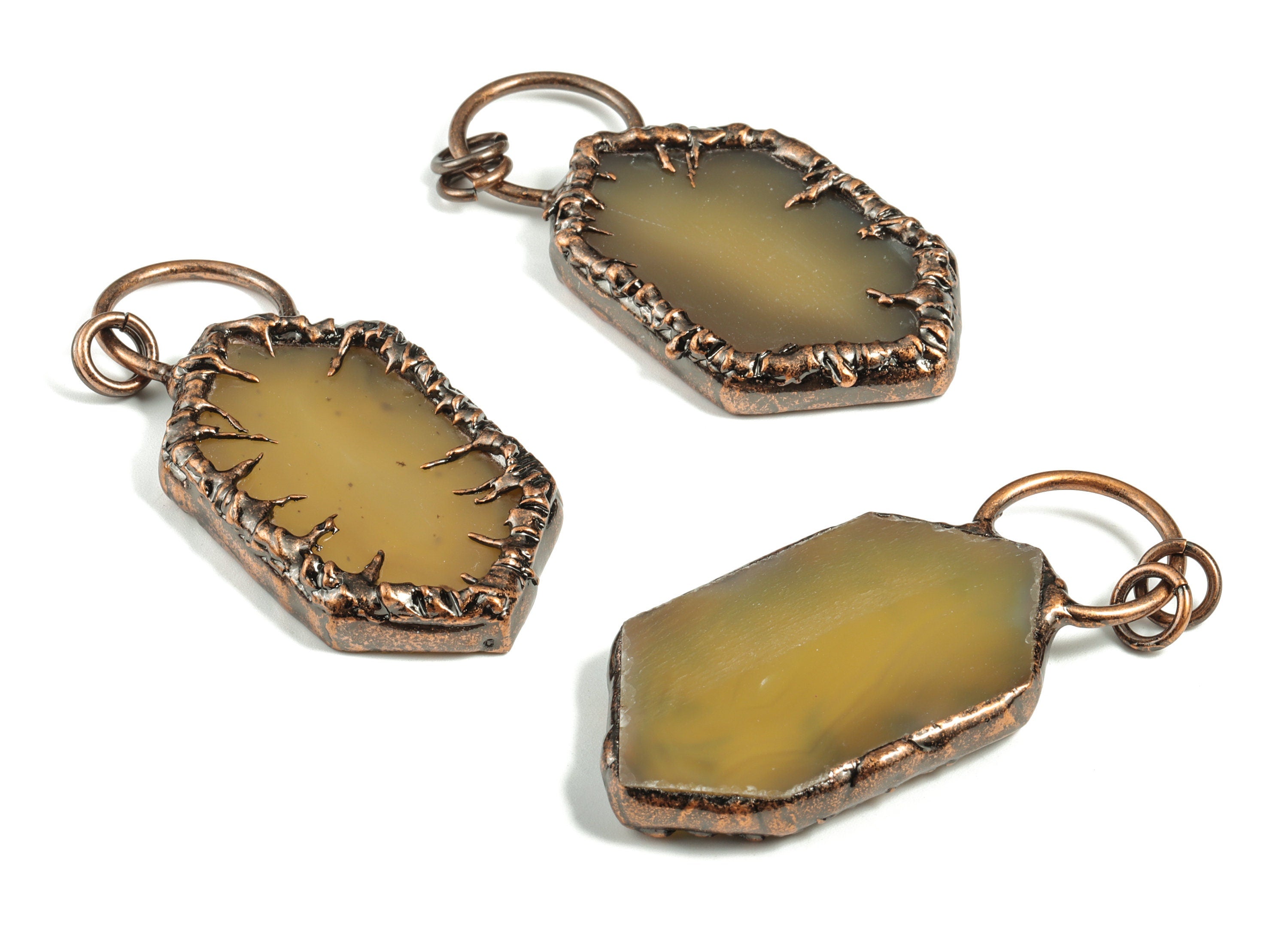 Hexagon Yellow Agate Pendant - Agate Earring Charm –Gemstone Jewelry – DIY Jewelry Supplies - Average Size - 73.67×34.09 ×6.52mm - NS1371 - DOMEDBAZAAR