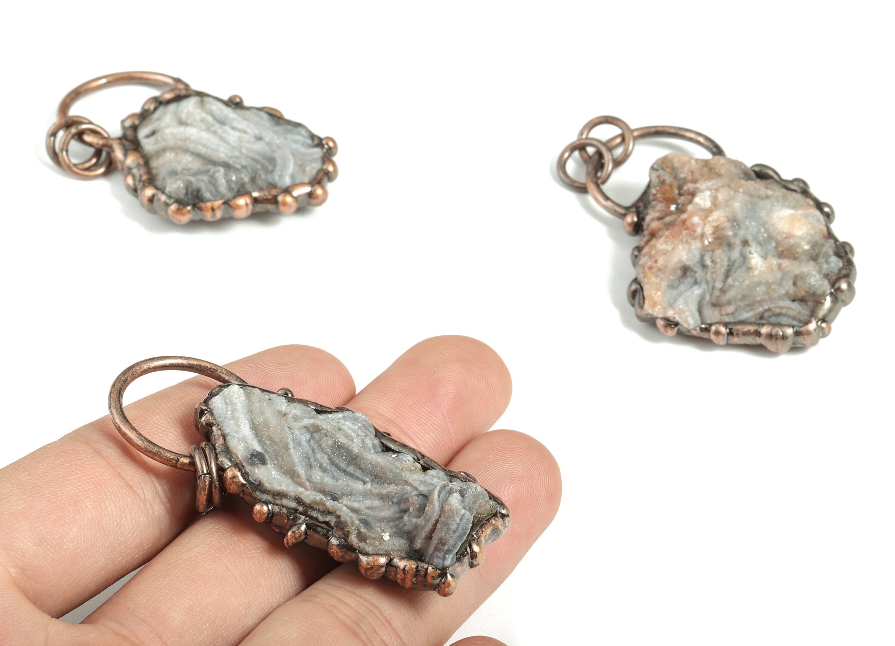 Sun Druzy Agate - Druzy Agate Sun Charm – Sun Charm for Jewelry Making – Jewelry Supplies - Average Size - 57.05× 26.97× 12.39mm - NS1376 - DOMEDBAZAAR