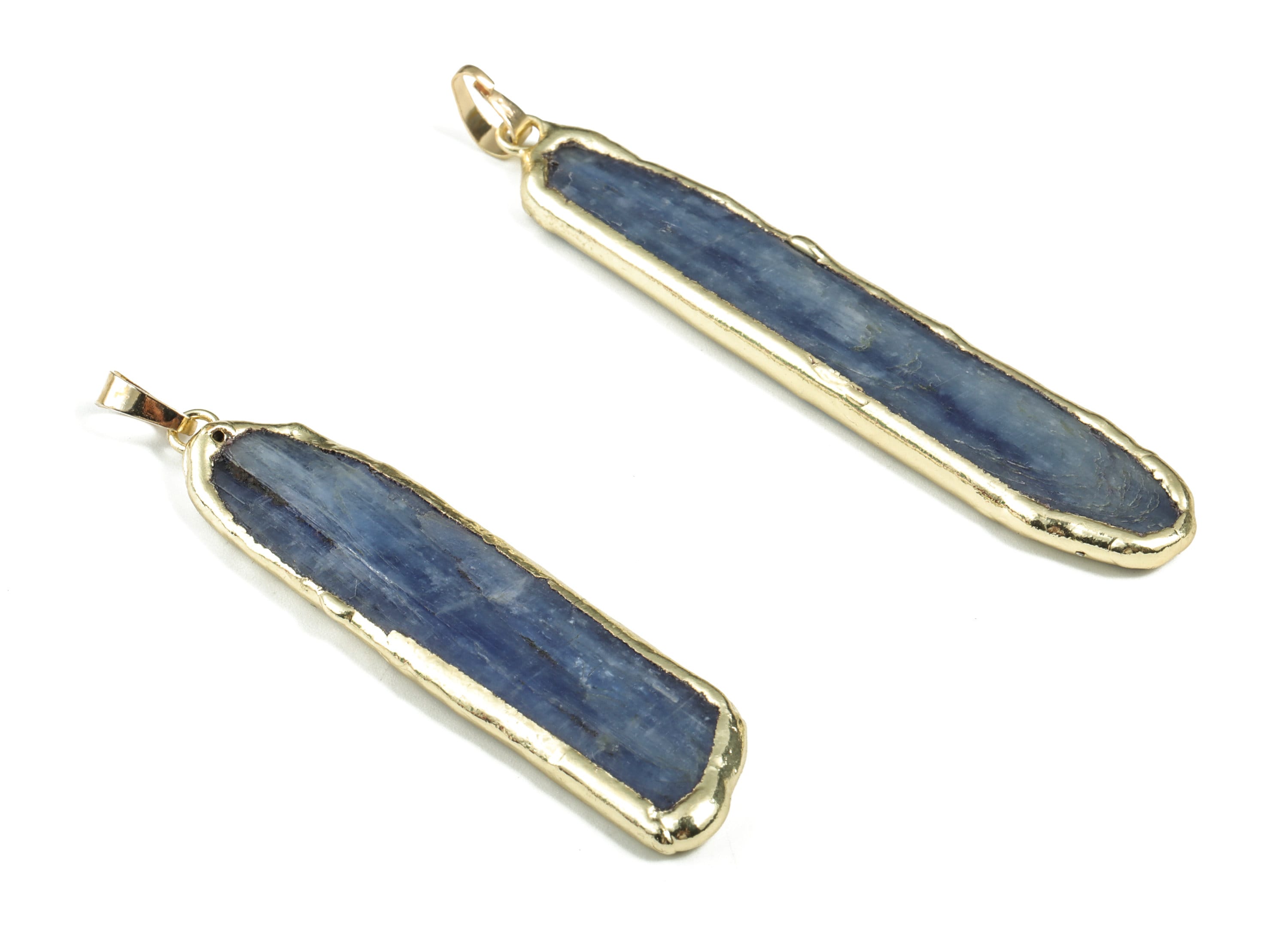 kyanite Pendant - Long Vertical Design Kyanite Gemstone – DIY Jewelry Making - Average Size - 76.72× 12.8× 6.81mm - NS1385 - DOMEDBAZAAR