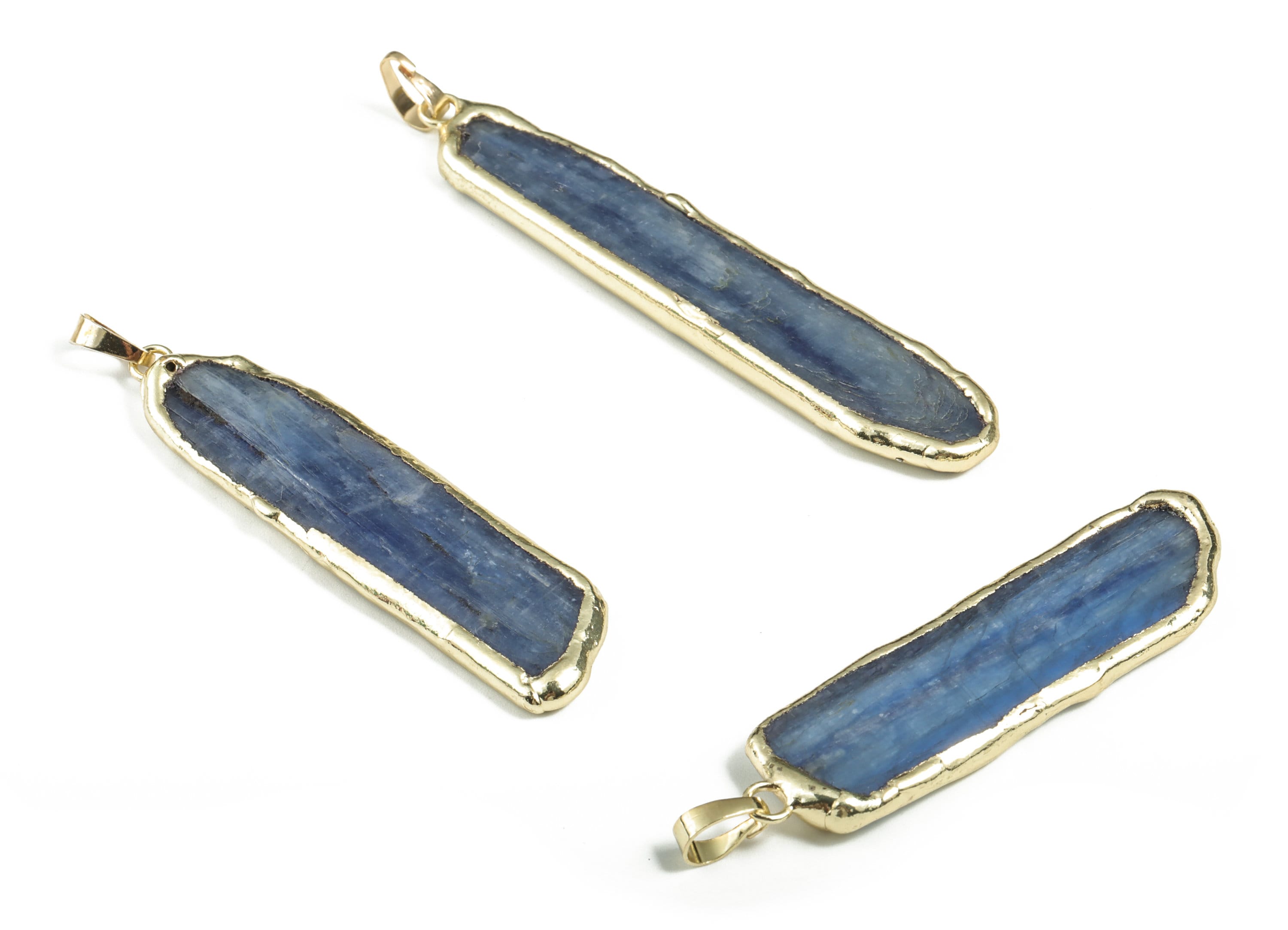 kyanite Pendant - Long Vertical Design Kyanite Gemstone – DIY Jewelry Making - Average Size - 76.72× 12.8× 6.81mm - NS1385 - DOMEDBAZAAR