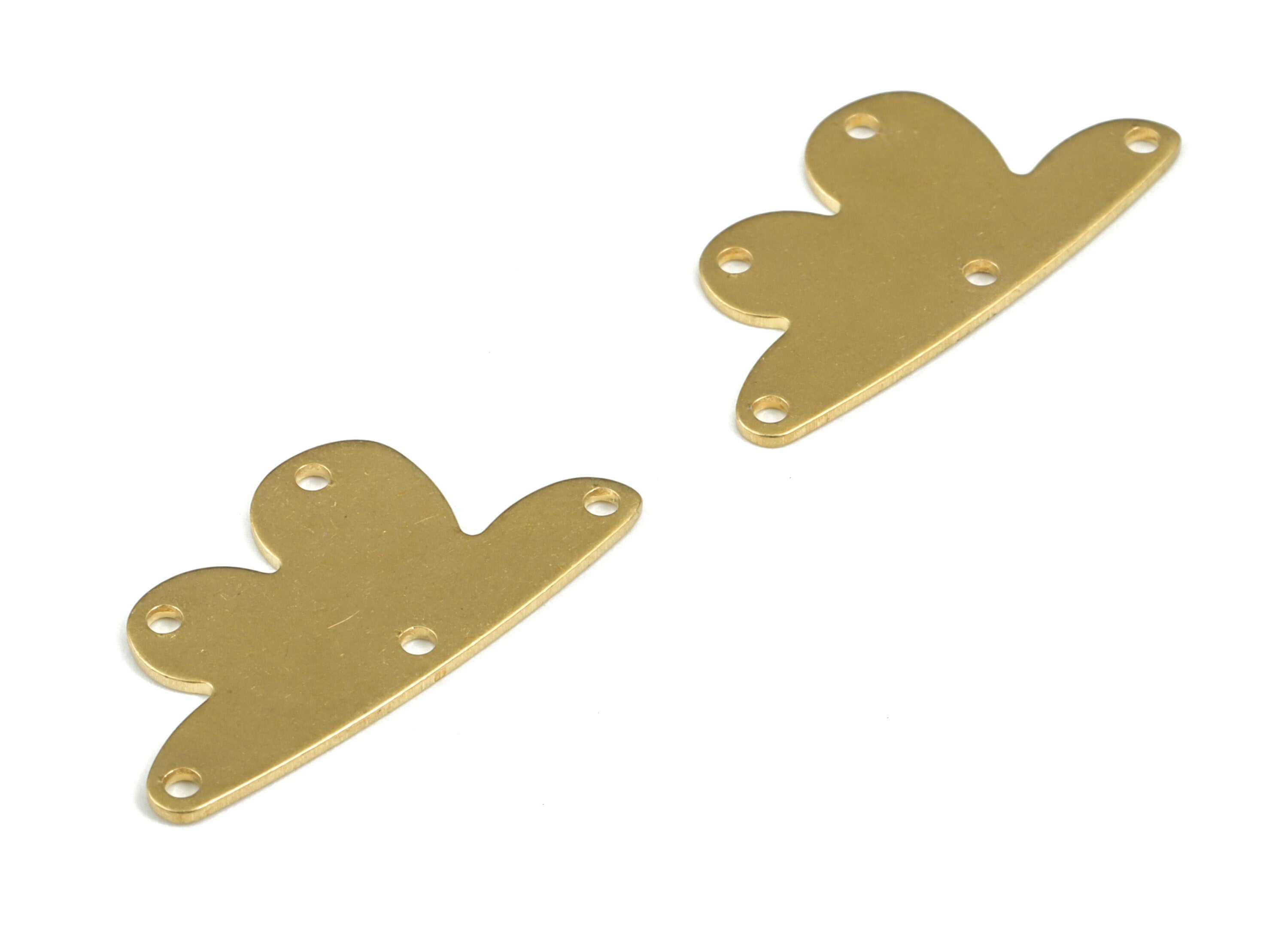 Personalized stamping blank - Brass Cloud Earring Connector - Raw Brass Cloud Earring Charms - 5 Holes - 26.51x13.44x0.79mm - PP3839 - DOMEDBAZAAR