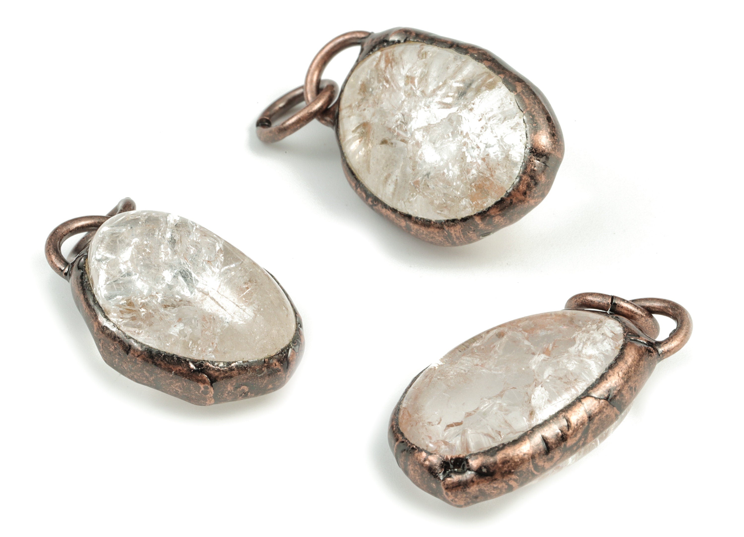 Clear Quartz Pedant – Oval Teardrop Earring Charm – Jewelry Making – Average Size –Jewelry Supply - 31.02x17.71x11.05mm – NS1287 - DOMEDBAZAAR