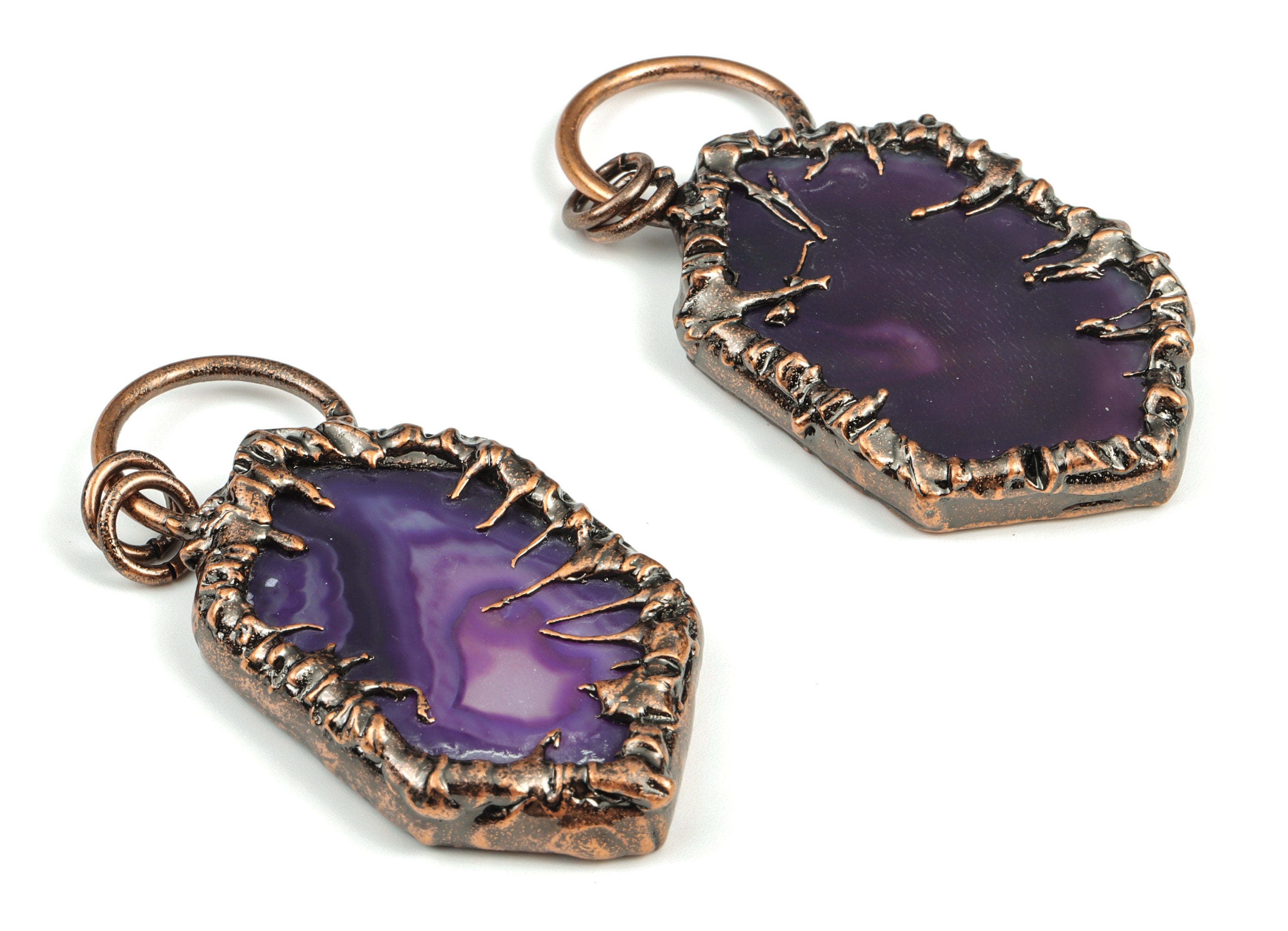 Hexagon Agate Charm –Agate Pendant Charm – Agate Gemstone Earring Charms– Average Size - Jewelry Making –64.68x31.63x6.82mm- NS1292 - DOMEDBAZAAR