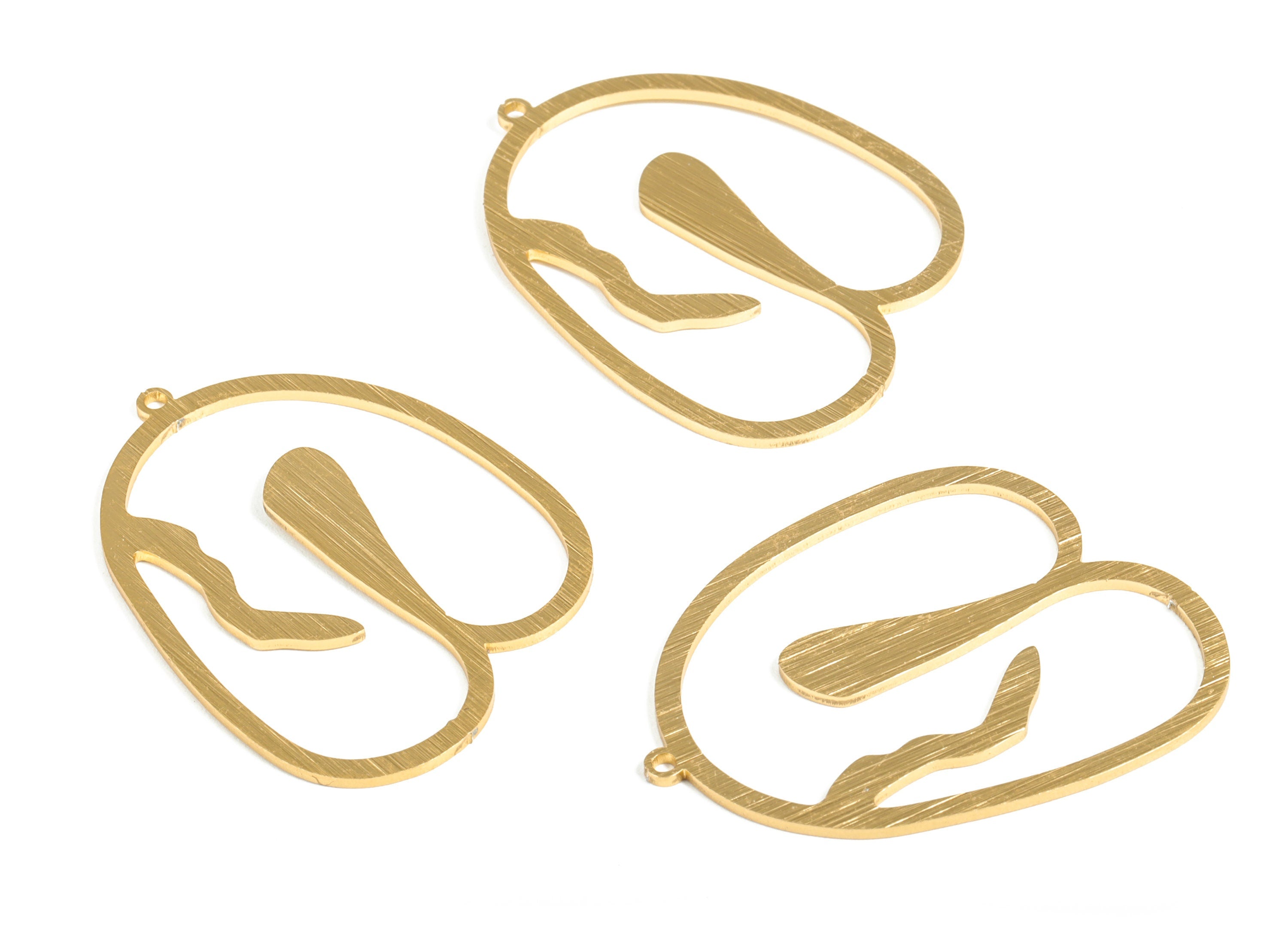 Aluminum Irregular Earring Charms - Aluminum Irregular Pendant - Anodized Aluminium Charm - Gold Tone Plated - 43.5x32.6x1.1mm - AA1152C - DOMEDBAZAAR
