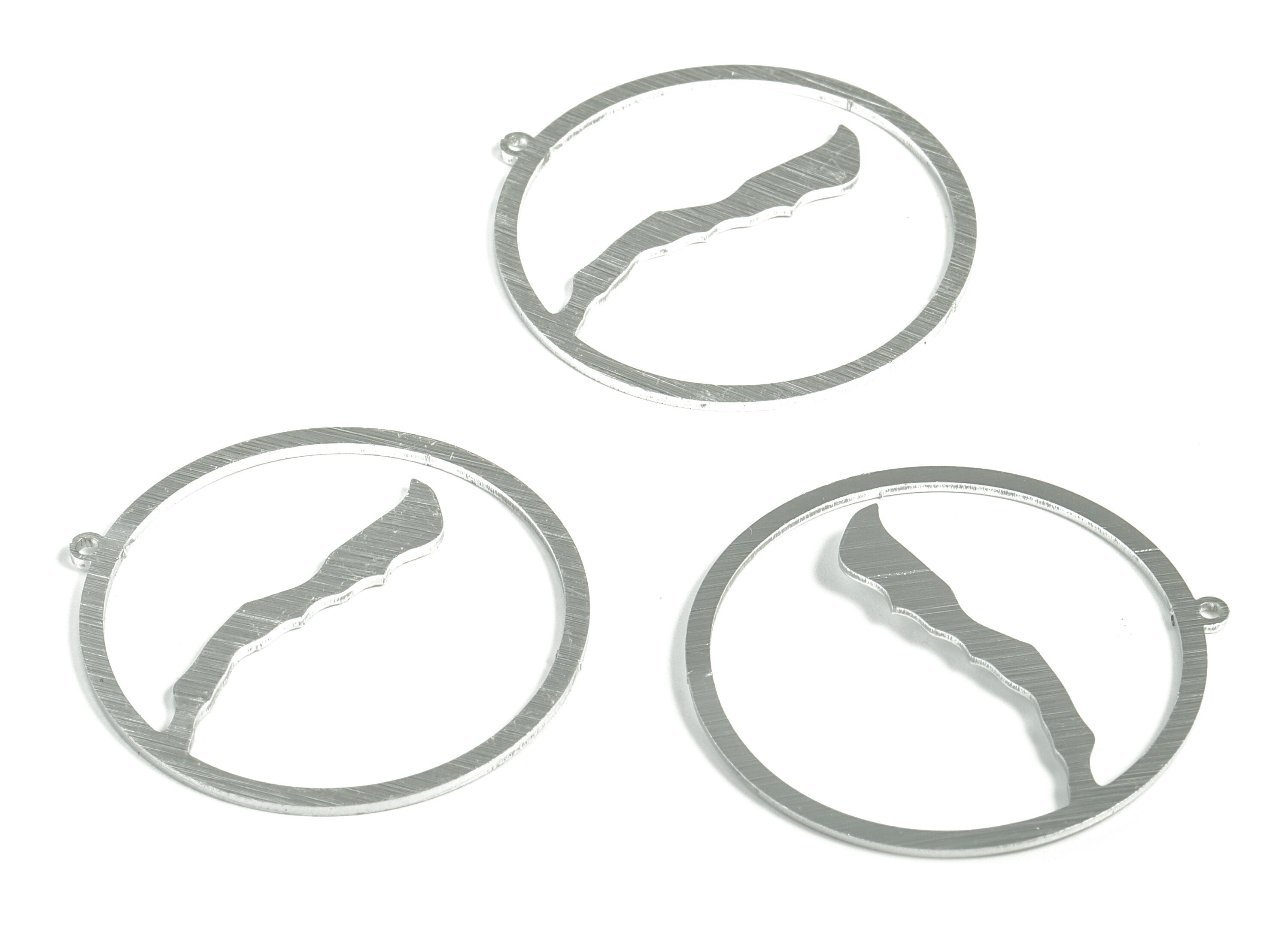 Aluminum Round Earring Charms - Aluminum Circle Pendant - Anodized Aluminium Charms - Silver Tone Plated - 41.04x39.95x1.14mm - AA1153B - DOMEDBAZAAR