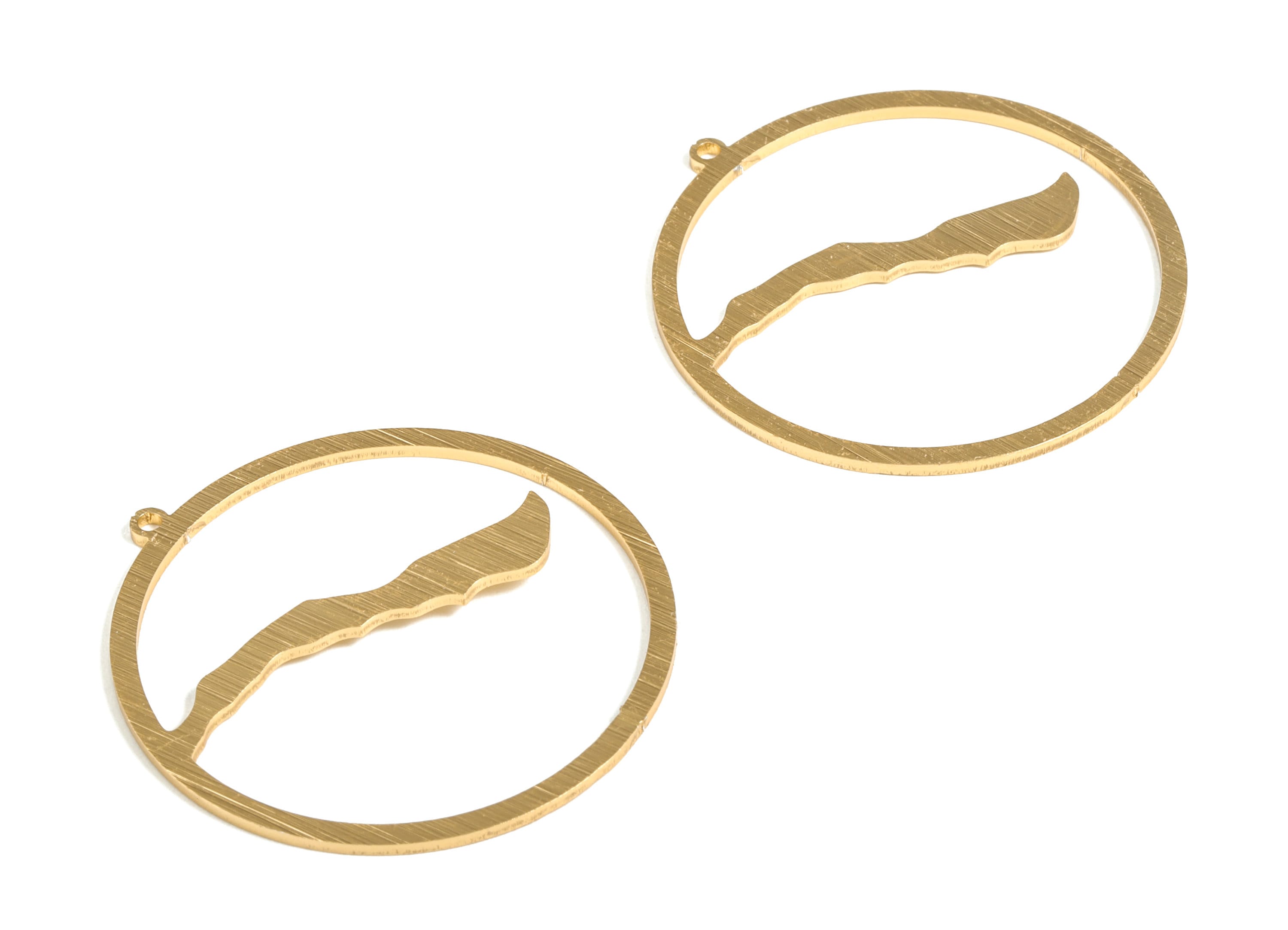 Aluminum Round Earring Charms - Aluminum Circle Pendant - Anodized Aluminium Charms - Gold Tone Plated - 41.04x39.95x1.14mm - AA1153C - DOMEDBAZAAR