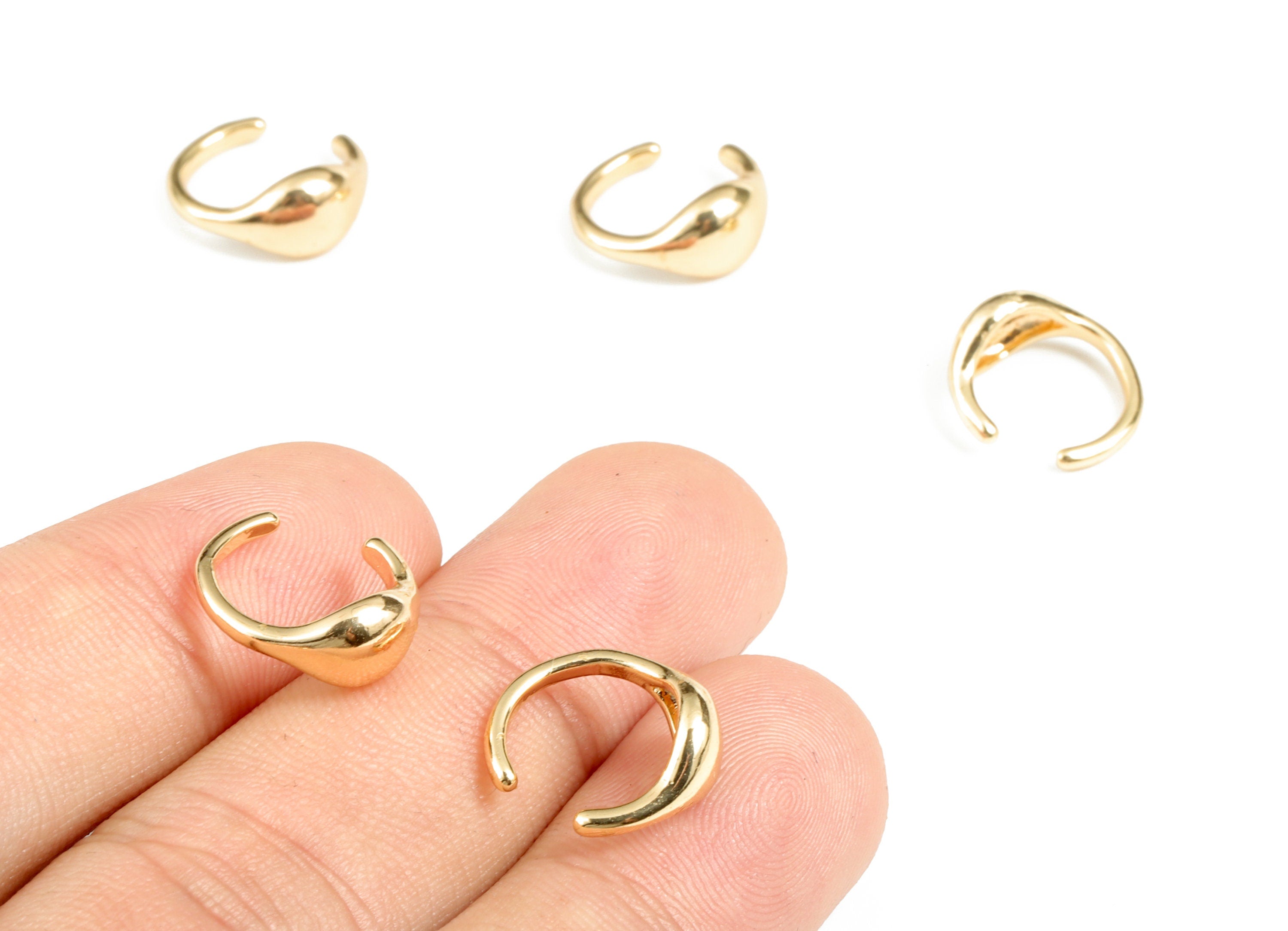 Women's Ear Cuffs – Earrings Cuffs - 18K Real Gold Plated - Ear Cuff Non Pierced – Jewelry Supplies - 13.17 ×12.73 ×3.06mm - RGP2828 - DOMEDBAZAAR
