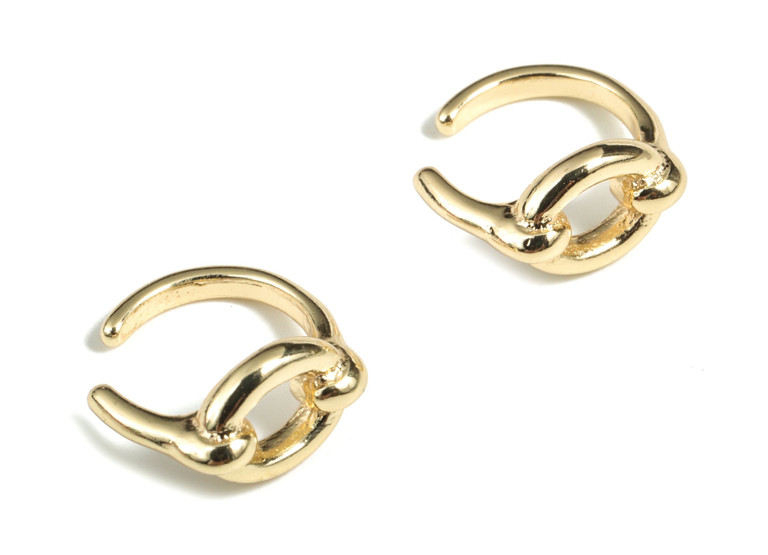 18K Gold Ear Cuff - Gold Hoop Earrings - Tiny Ear Cuff - Earrings for Women – Ear Cuff Jewelry - 15.84 ×14.13 ×2.13mm- RGP2835 - DOMEDBAZAAR