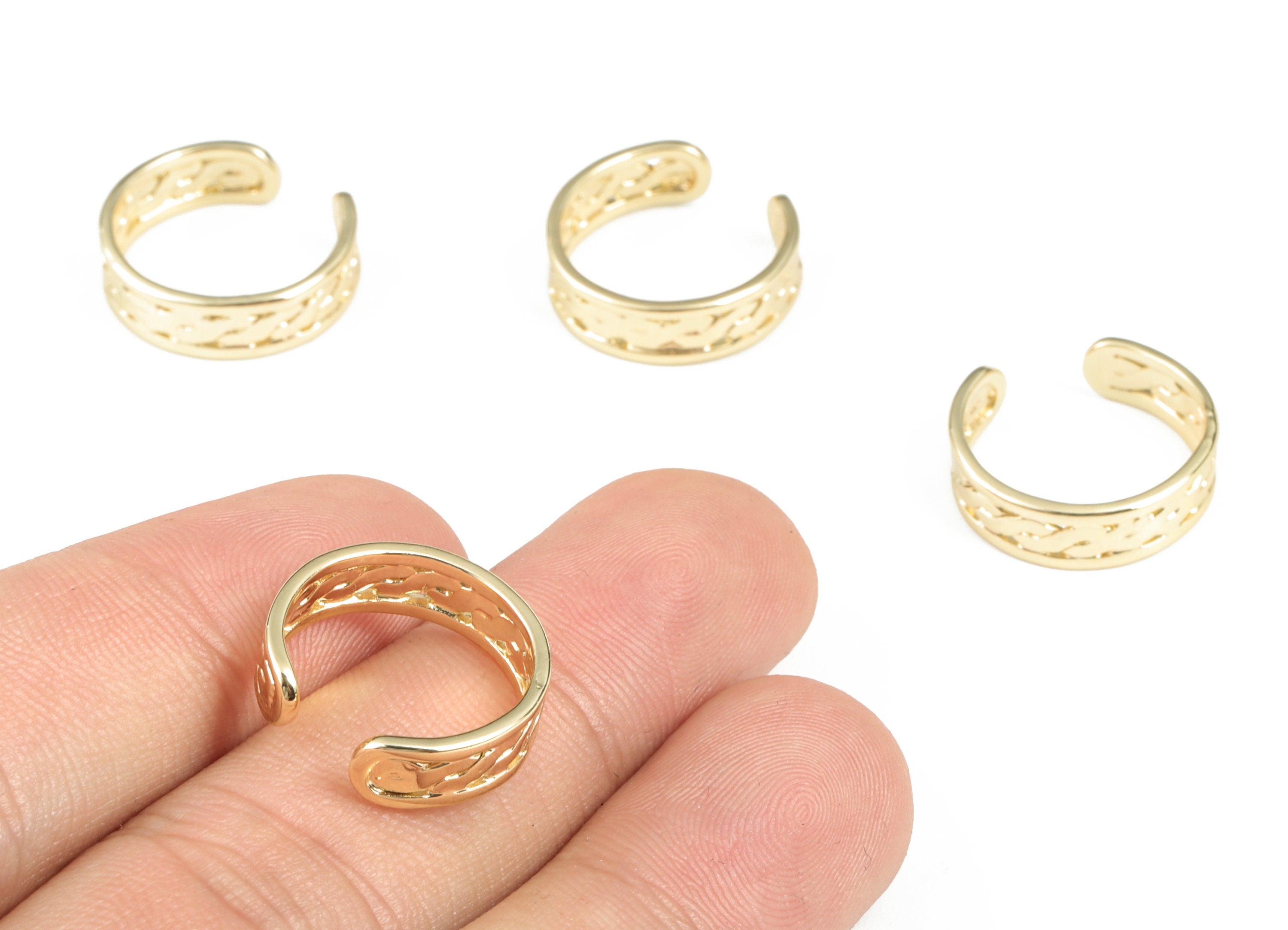 No Piercing Ear Cuff - Gold Ear Cuff – Round Ear Cuff - Piercing Free Earrings – Jewelry Supplies - 17.73x16.8x1.39mm - RGP2901 - DOMEDBAZAAR