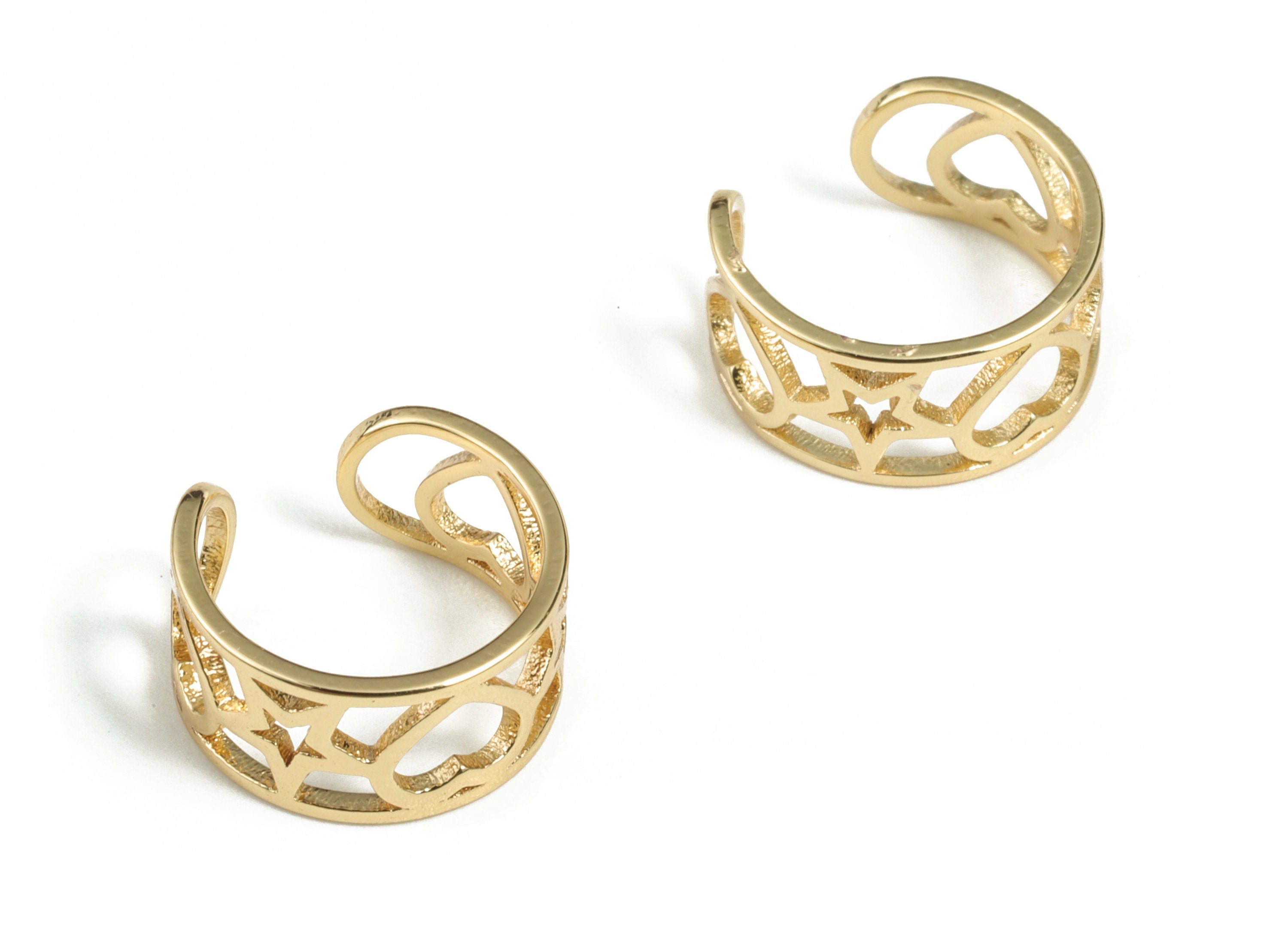 Ear Cuff No Piercing - Ear Cuff Jewelry – Earring Gold cuff - Ear Cuff Non Pierced - Fake Helix Piercing - 12.63x12.1x0.9mm - RGP2903 - DOMEDBAZAAR