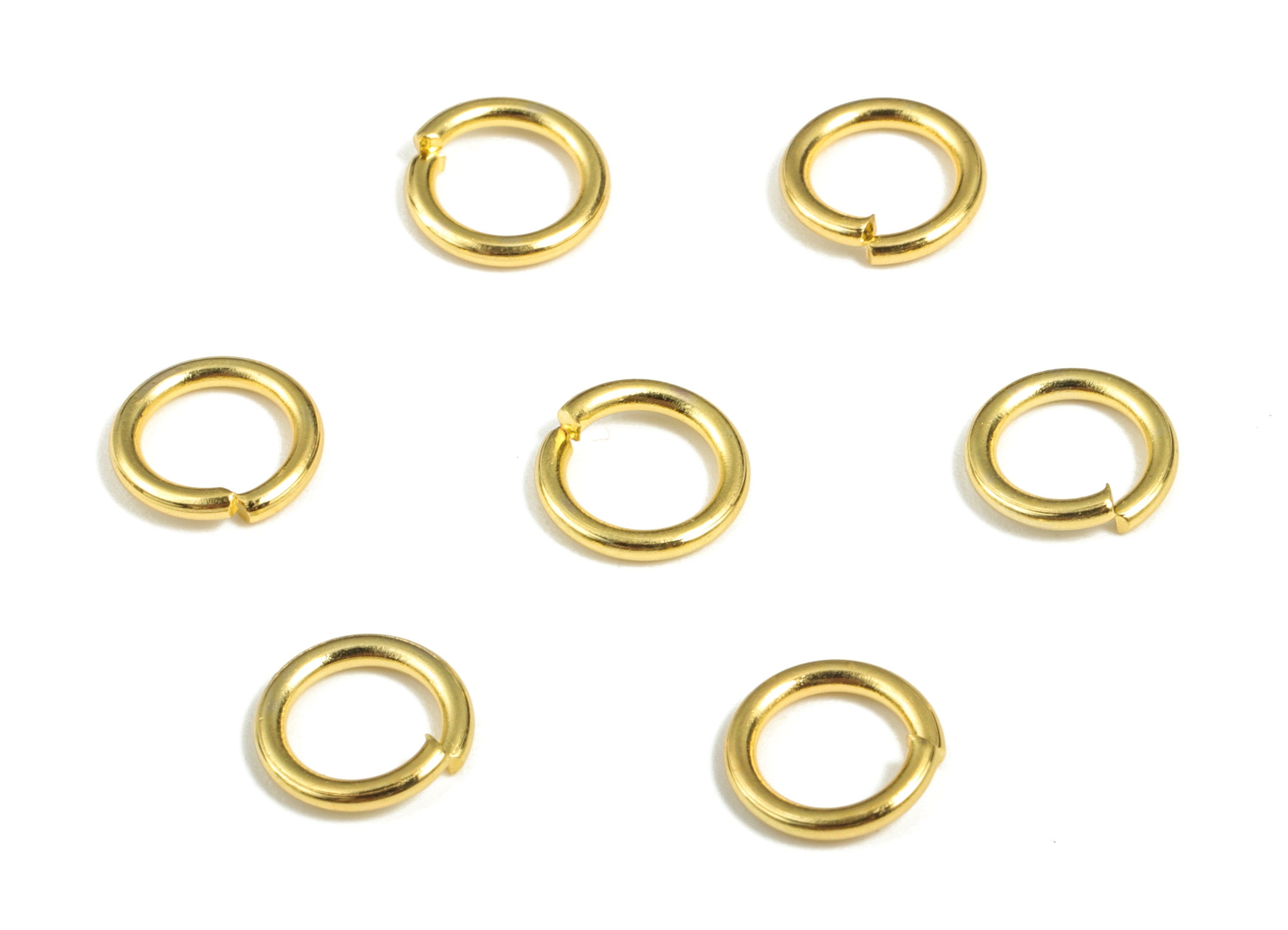 Brass Open 1.2x8 Jump Rings - Gold Tone Plated - Brass Open Jump Rings - Jewelry Making Supplies -8.09x8.09x1.21mm - PP1585G - DOMEDBAZAAR