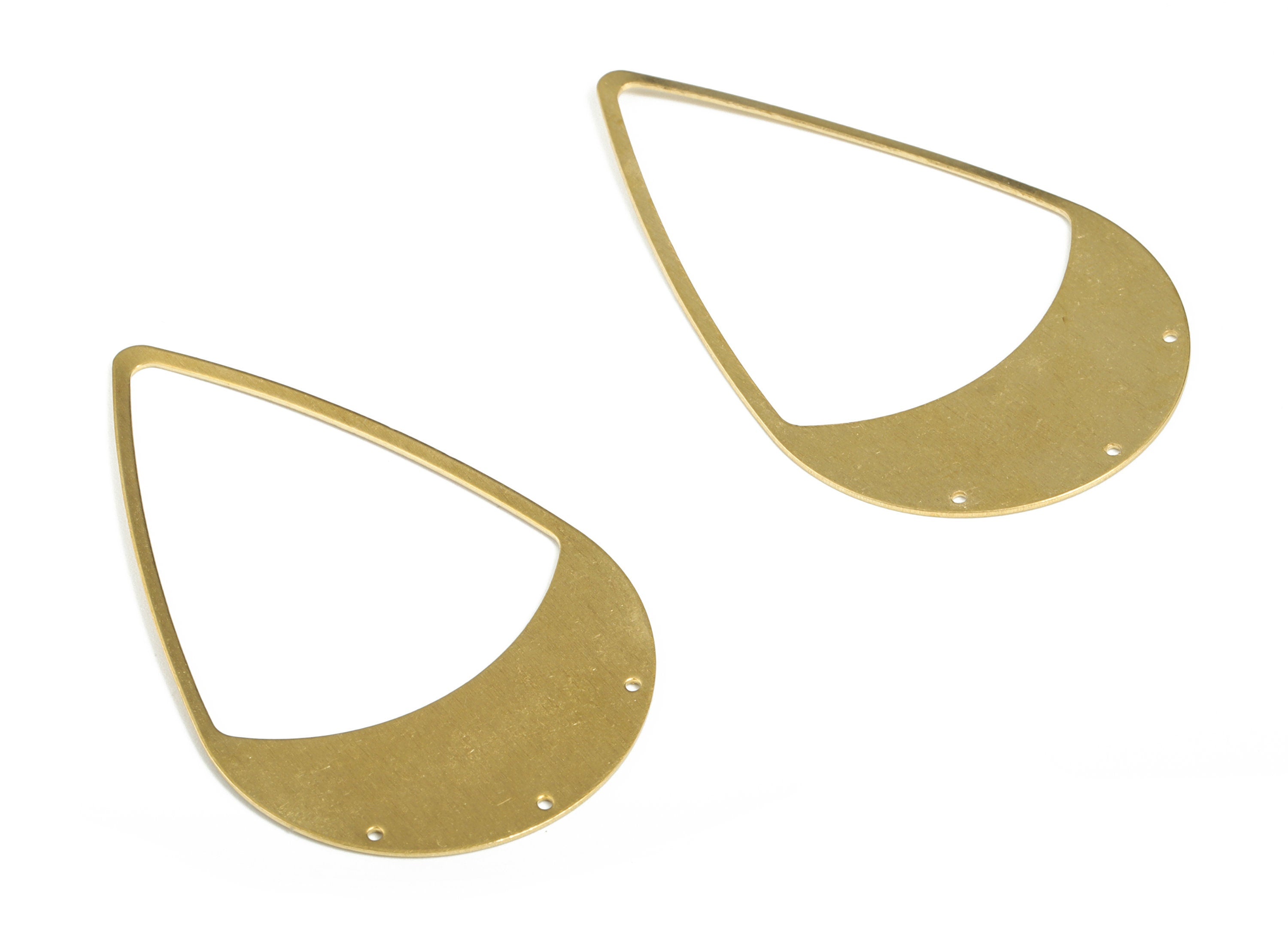 Brass Tear Drop Earring Connector - Raw Brass Drop Pendant - Tear Necklace Charms - Jewelry Supplies – 58.76x35.01x0.63mm - PP3769 - DOMEDBAZAAR
