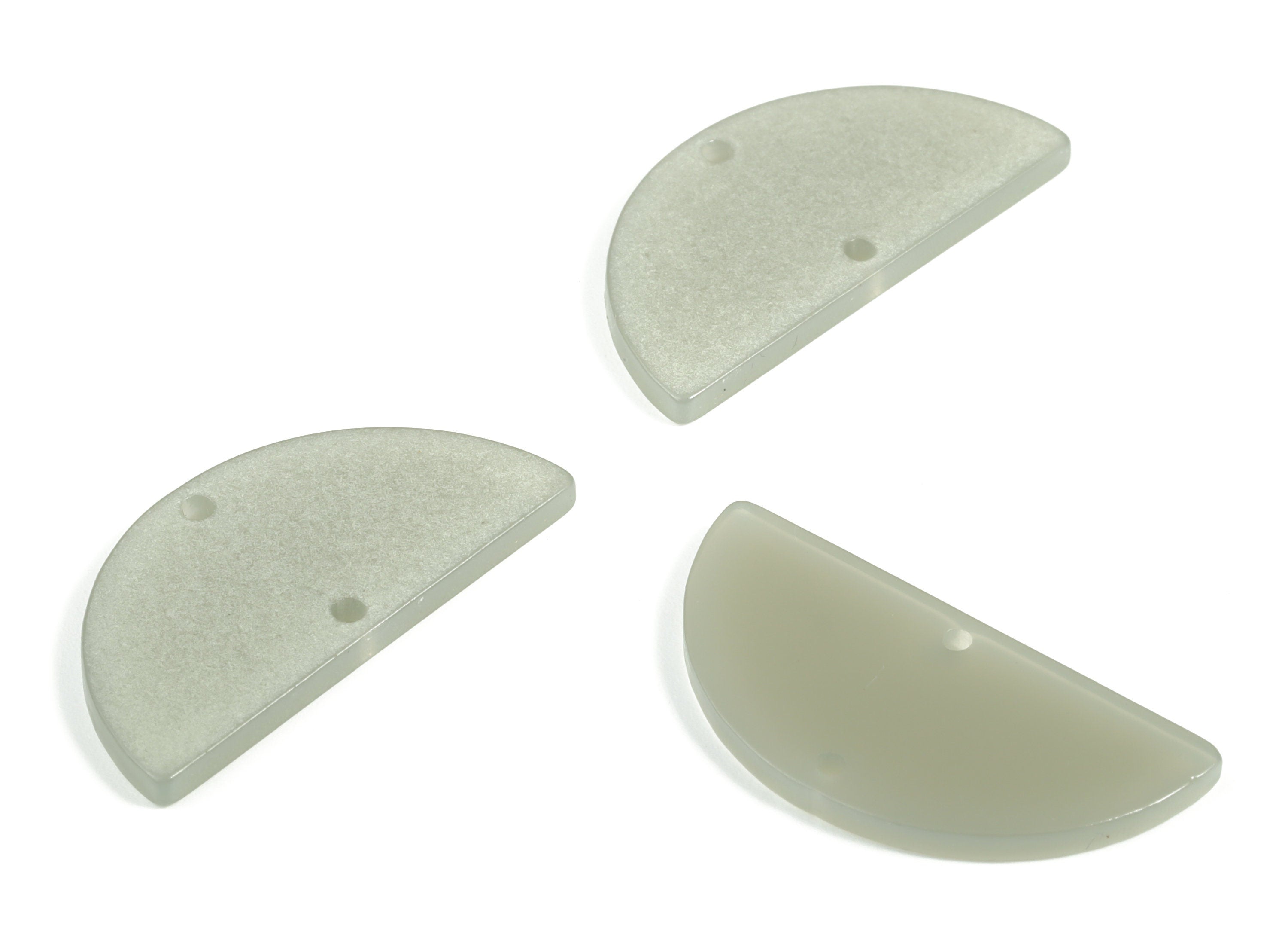 Acrylic Semicircle Earring Connectors - Acrylic Half Moon Charms - 2 Holes - Jewelry Supplies - Color Code:A627 - 34x17x2.3mm - AC1218-A627 - DOMEDBAZAAR