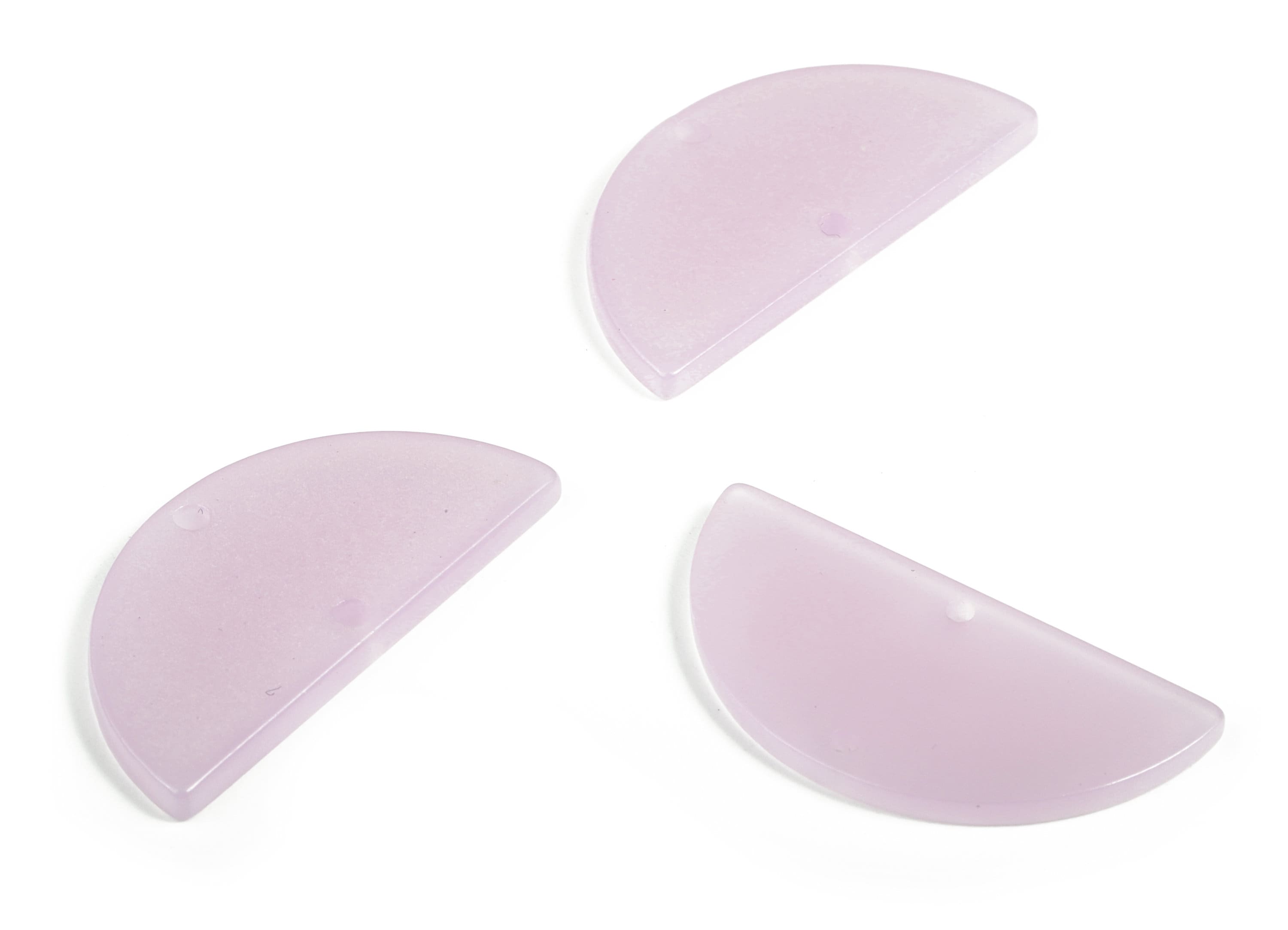 Acrylic Semicircle Earring Connectors - Acrylic Half Moon Charms - 2 Holes - Jewelry Supplies - Color Code:A613 - 34x17x2.2mm - AC1218-A613 - DOMEDBAZAAR