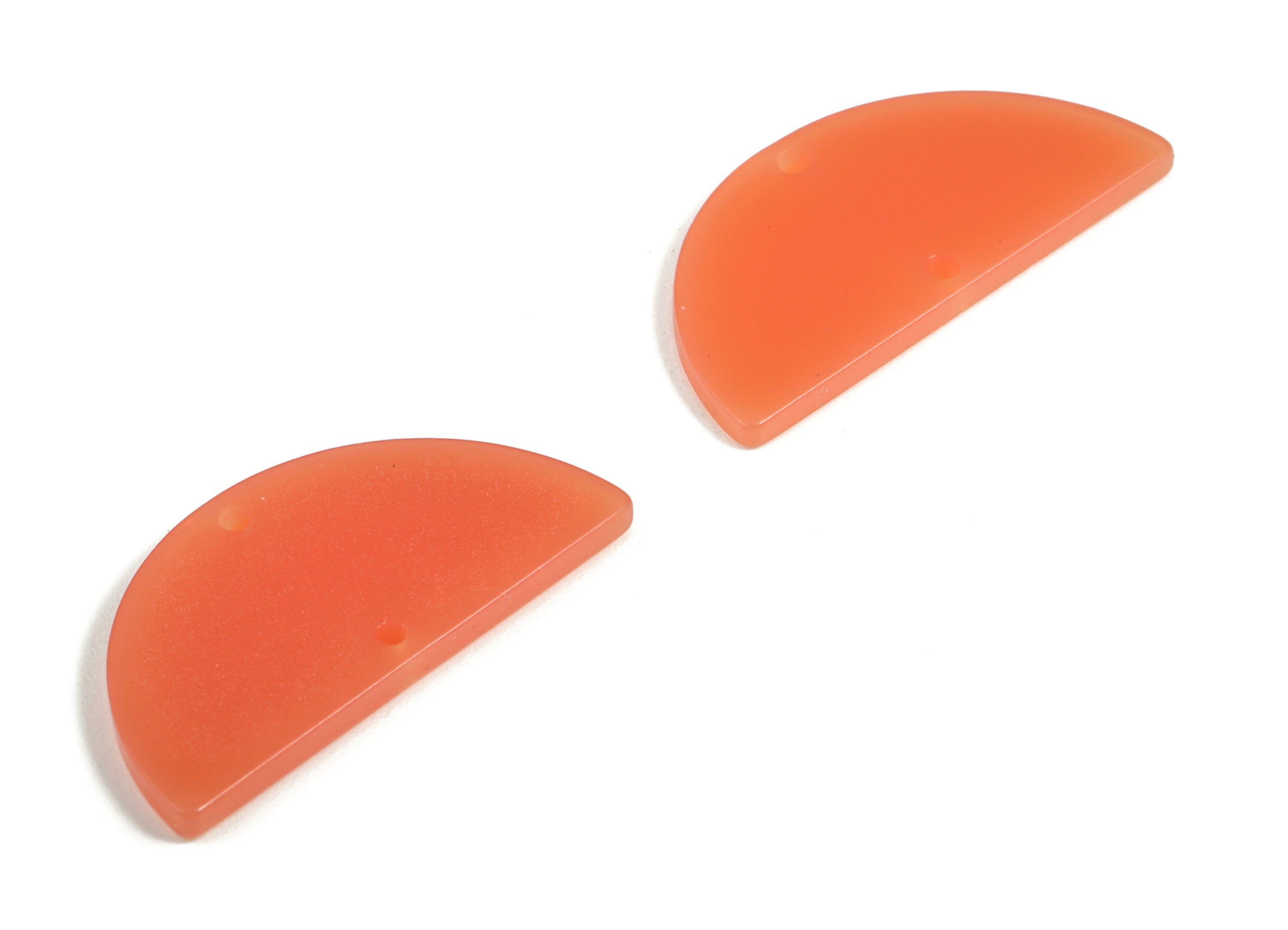 Acrylic Semicircle Earring Connectors - Acrylic Half Moon Charms - 2 Holes - Jewelry Supplies - Color Code:A614 - 34x17x2.2mm - AC1218-A614 - DOMEDBAZAAR