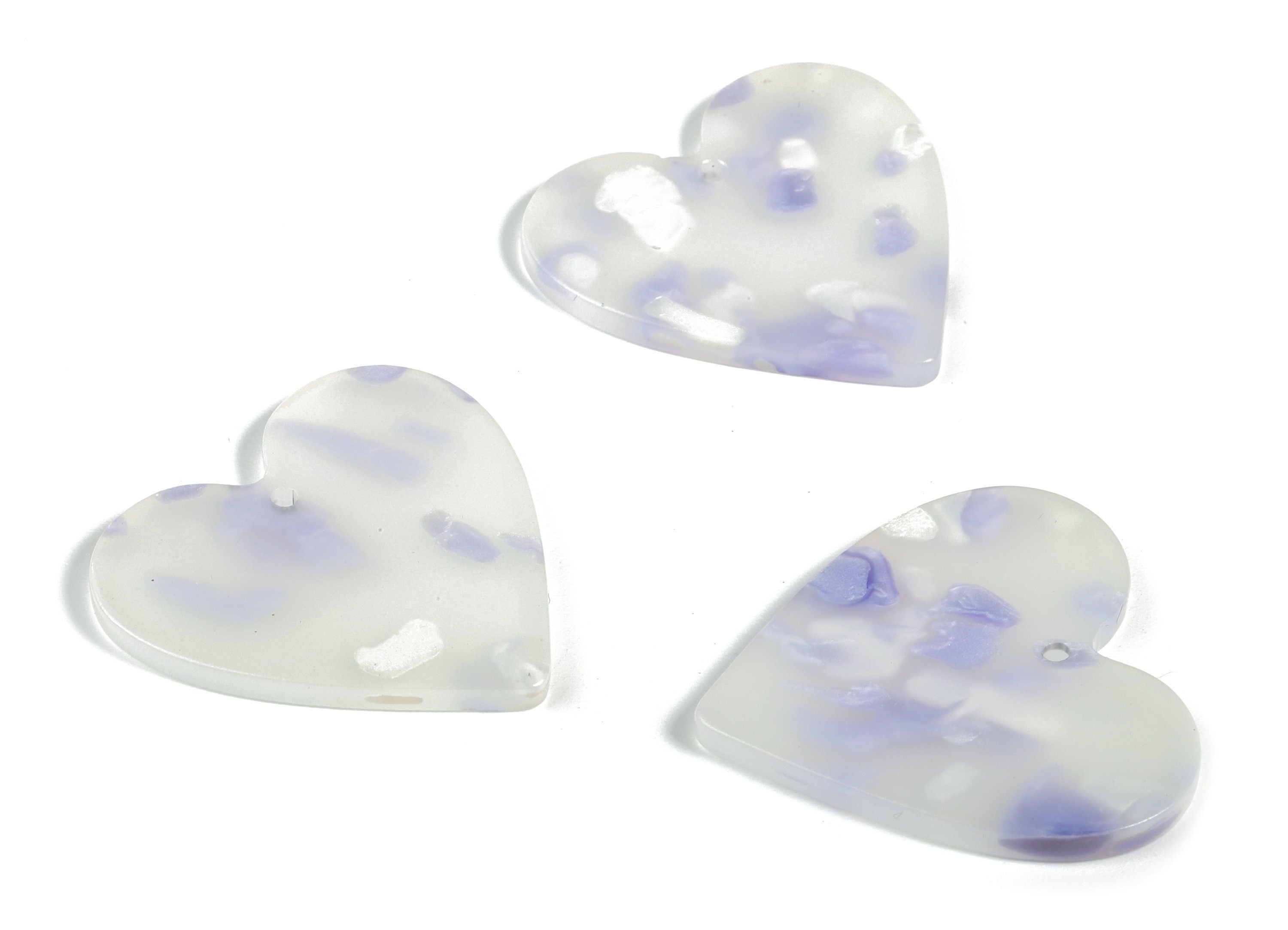 Acrylic Heart Earring Charms - Heart Pendant - Earring Findings - Jewelry Supplies - Color Code: A595 - 31.65x31.19x2.39mm - AC1431-A595 - DOMEDBAZAAR