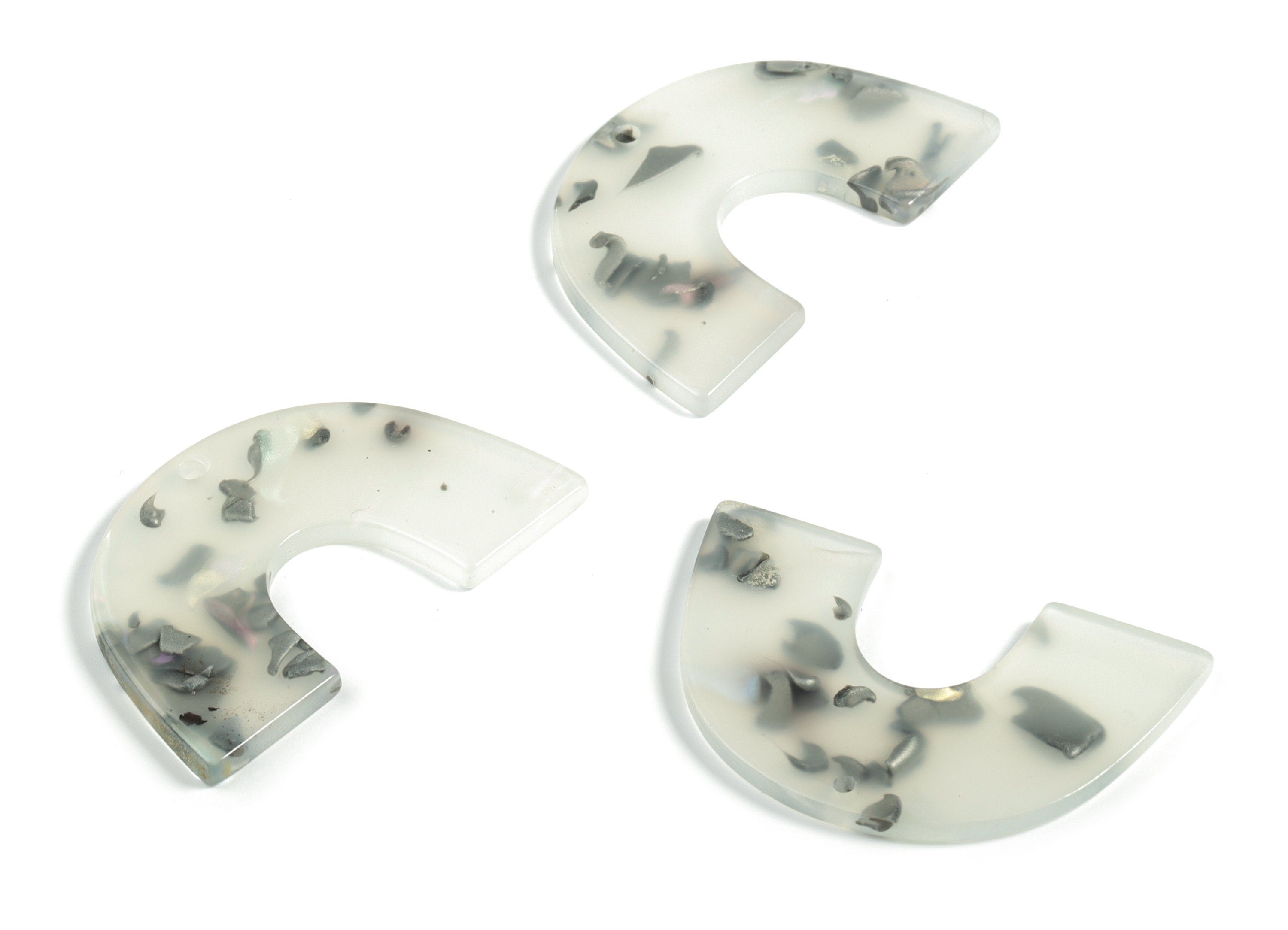 Acrylic Semicircle Earring Charms - Acrylic U Pandant - Earring Findings - Jewelry Supplies - Color Code:A606 - 40x25.8x2.5mm - AC2018-A606 - DOMEDBAZAAR