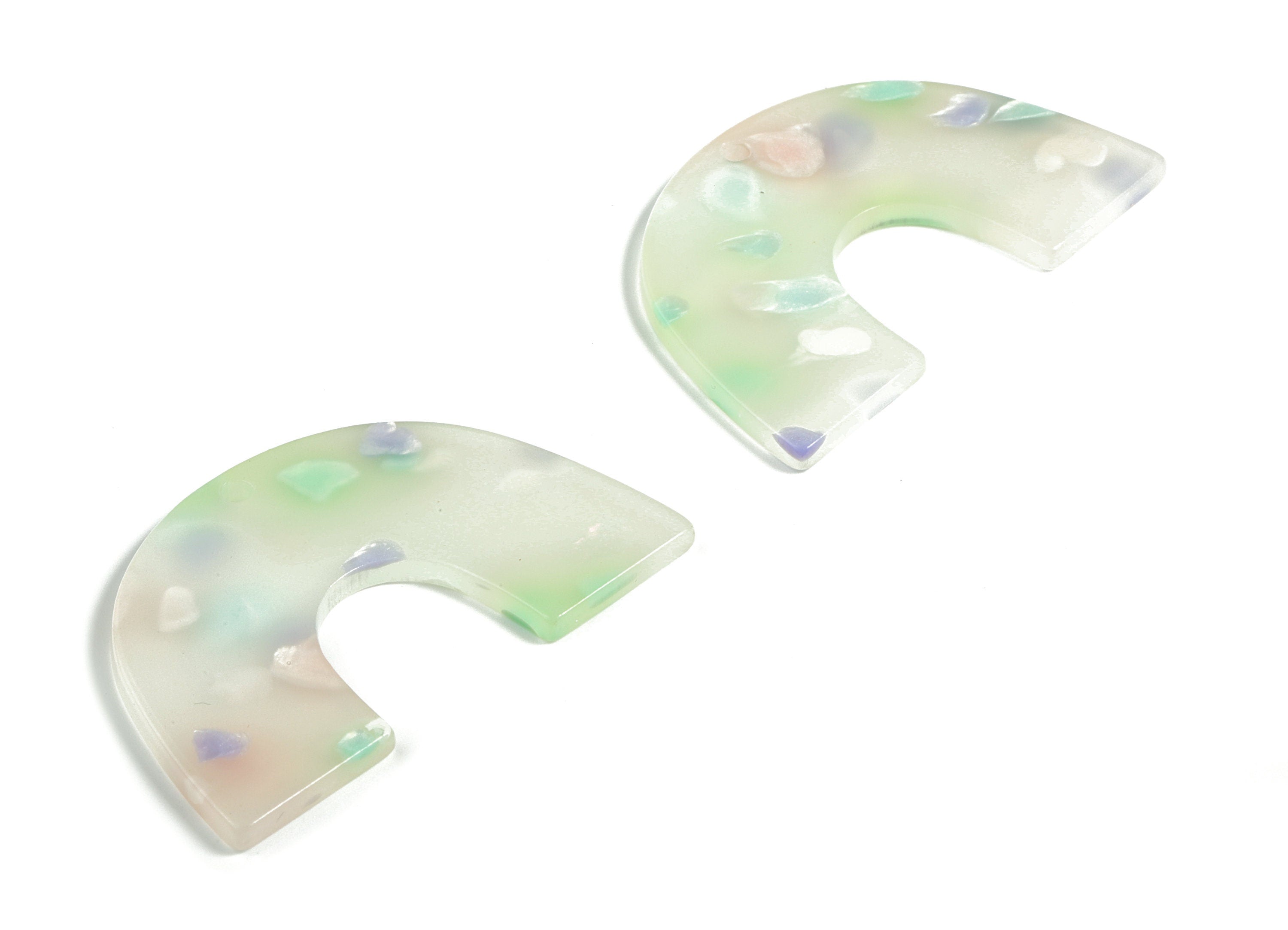 Acrylic Semicircle Earring Charm- Acrylic U Pendant - Earring Finding - Jewelry Supply - Color Code: A597 - 40.29x25.62x2.64mm - AC2018-A597 - DOMEDBAZAAR