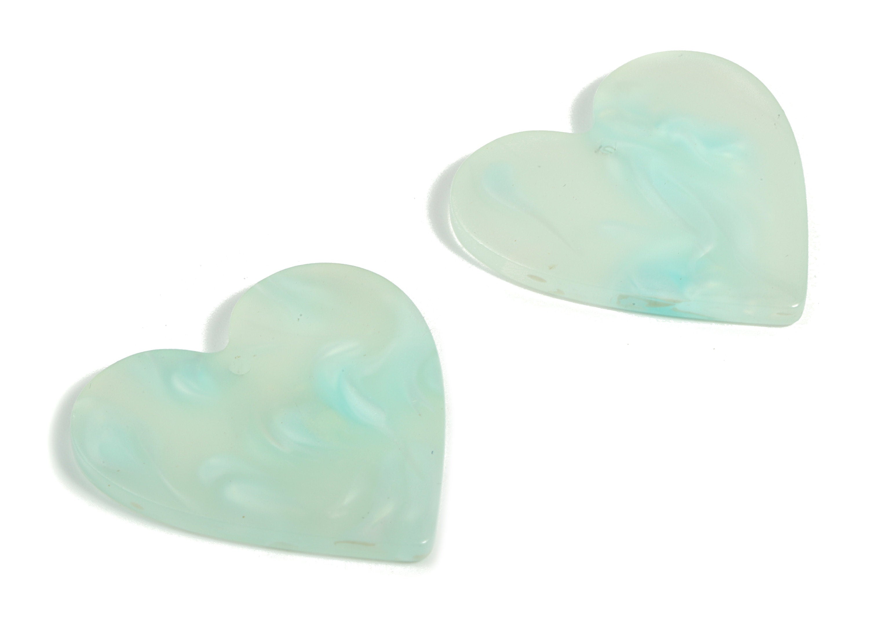 Acrylic Heart Earring Charms - Heart Pendant - Earring Findings - Jewelry Supplies - Color Code: A599 - 31.61x31.2x2.51mm - AC1431-A599 - DOMEDBAZAAR