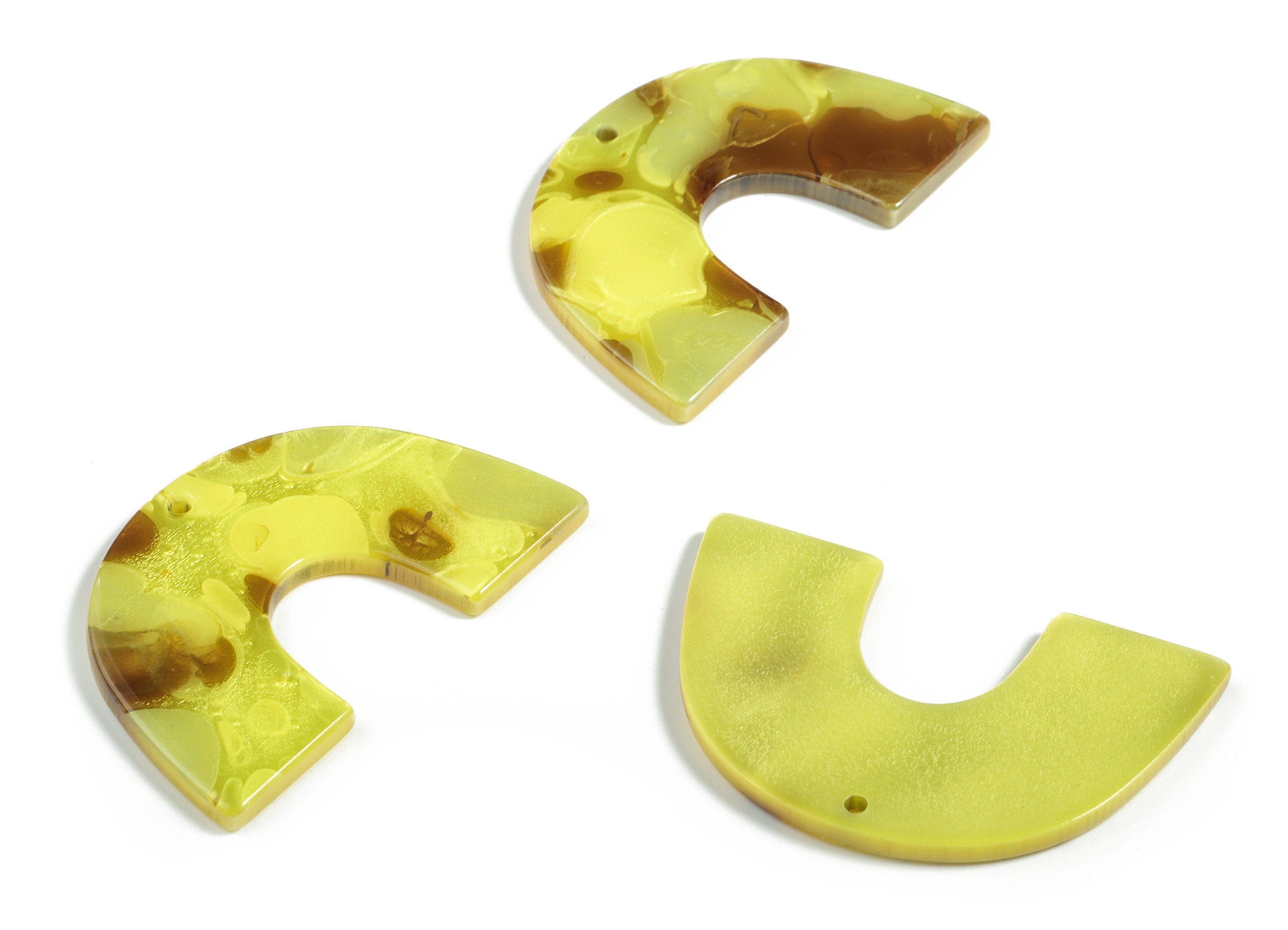 Acrylic Semicircle Earring Charms - Acrylic U Pendant- Jewelry Making Supplies - Color Code:A619 - 40.21x25.87x2.62mm - AC2018-A619 - DOMEDBAZAAR