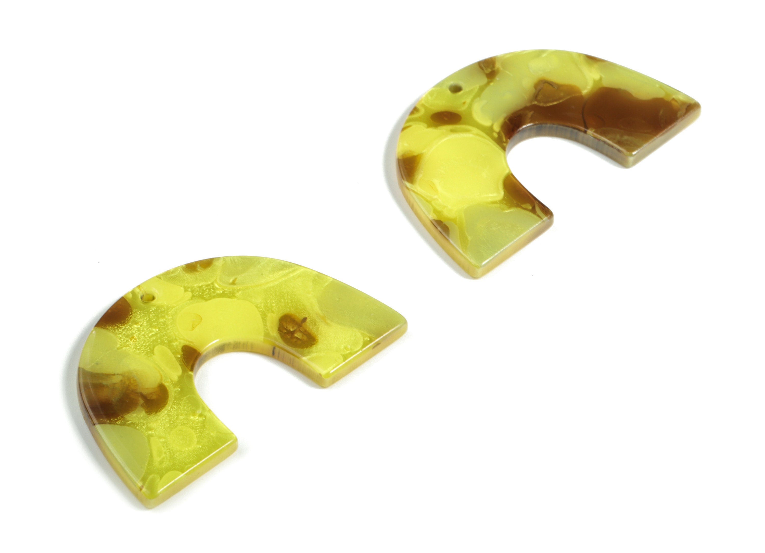 Acrylic Semicircle Earring Charms - Acrylic U Pendant- Jewelry Making Supplies - Color Code:A619 - 40.21x25.87x2.62mm - AC2018-A619 - DOMEDBAZAAR